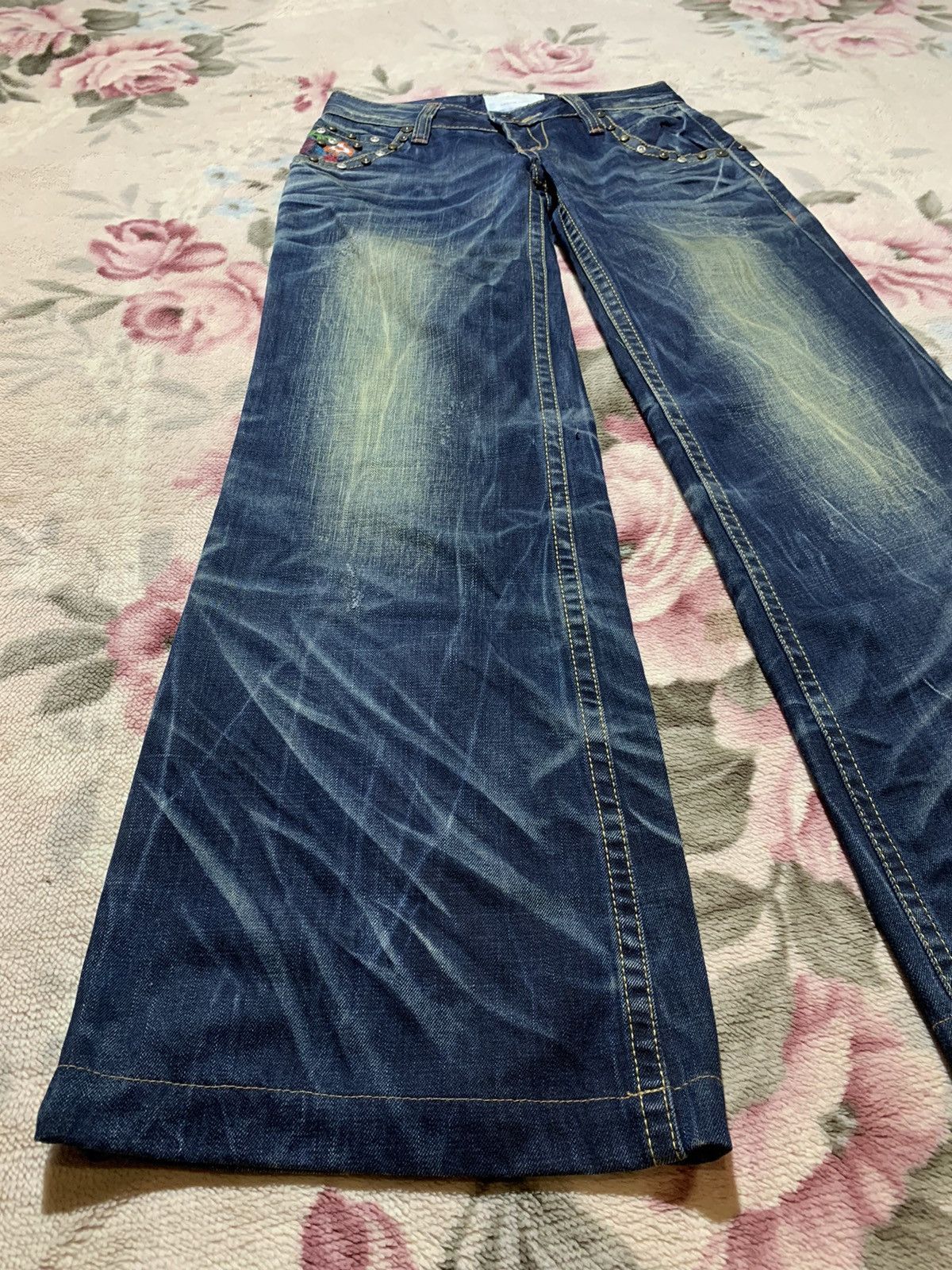 If Six Was Nine Insane 🔥 Yoshitomo nara x lolita jeans floral baggy jeans Size 29" - 9 Thumbnail