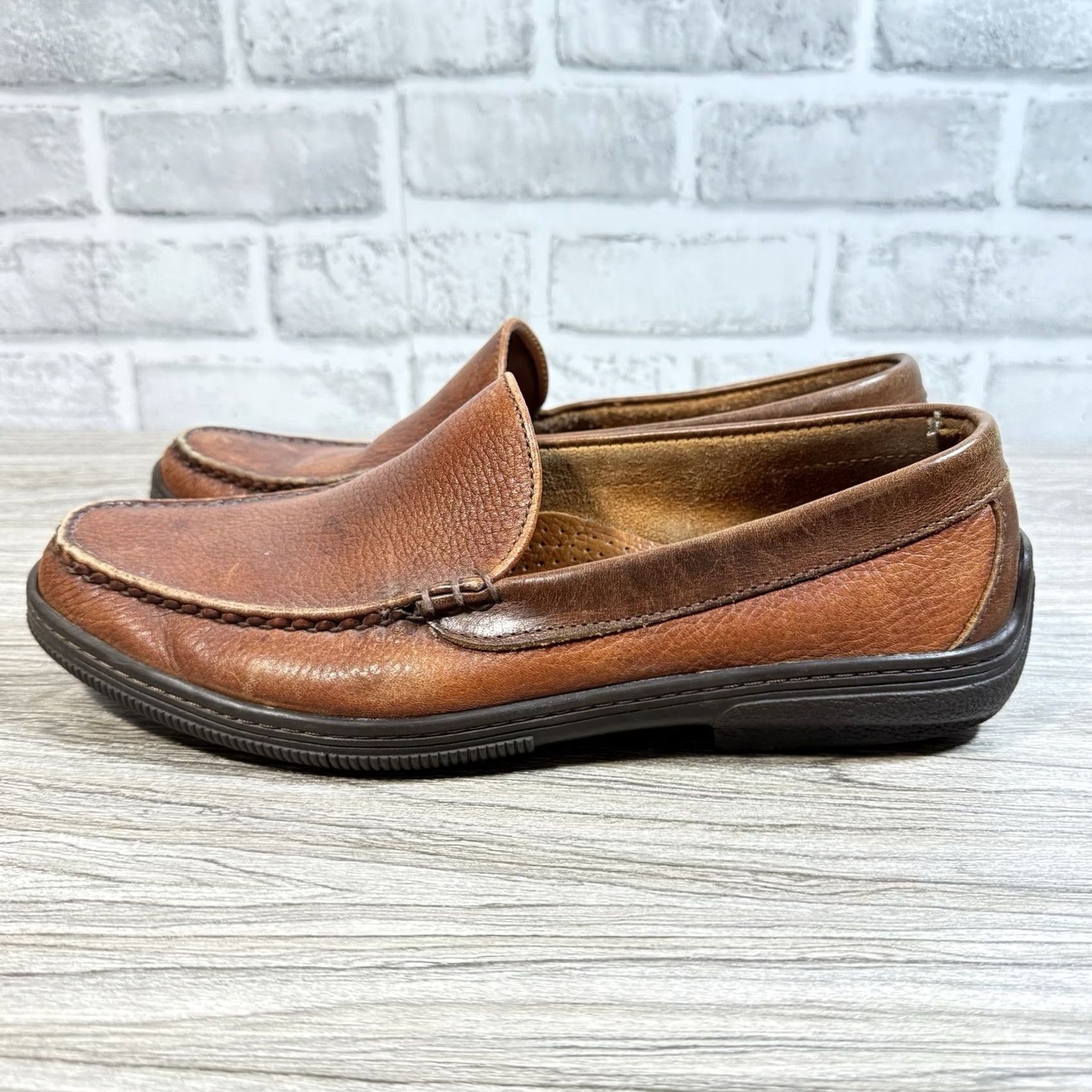 Footjoy VTG FootJoy Brown Leather Loafers Slip-On Moc Toe Comfort Mens 10 Size US 10 / EU 43 - 5 Thumbnail
