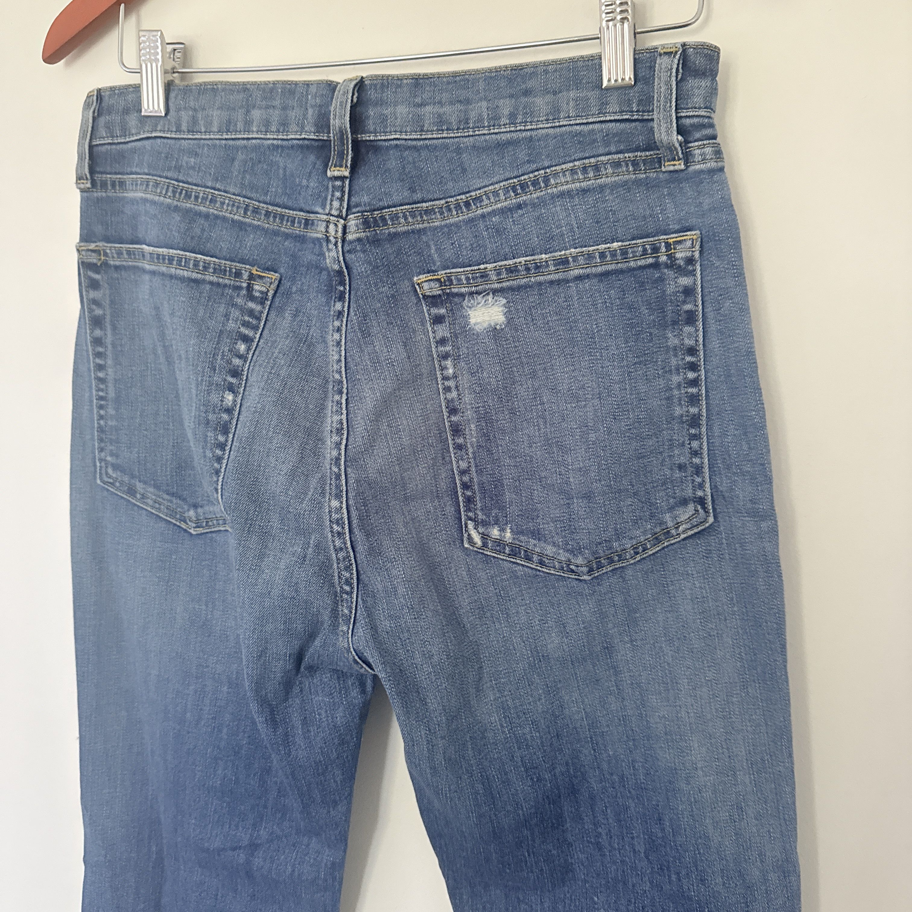 Nili Lotan Nili Lotan Jean Classic Wash Cotton Blend Distressed Size 30" / US 8 / IT 44 - 5 Thumbnail