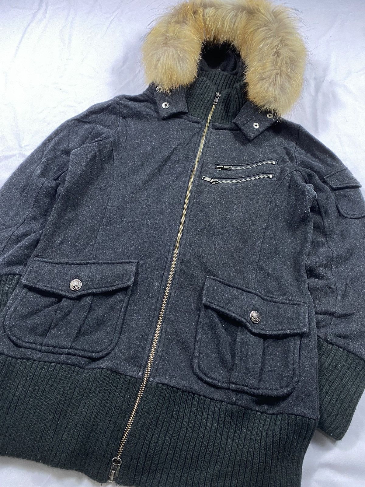 Hysteric Glamour Japanese Black Number Authentic Zip Fur Hoodie ifsix style Size US L / EU 52-54 / 3 - 3 Thumbnail