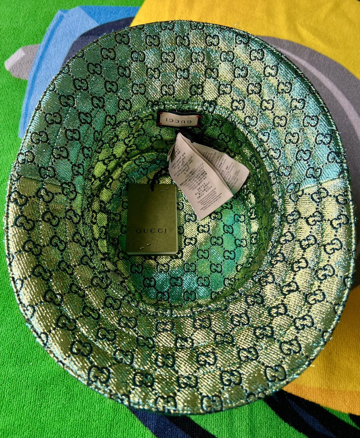 Gucci Gucci Pile Jacquard Bucket Hat Reseda/Dark Green monogram Size ONE SIZE - 3 Thumbnail
