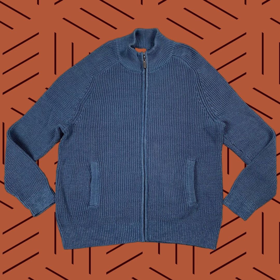 Vintage VINTAGE L.L. BEAN MEN'S CARDIGAN Sweater Full Zip Cotton Blue XL Casual Knit Size US XL / EU 56 / 4 - 1 Thumbnail