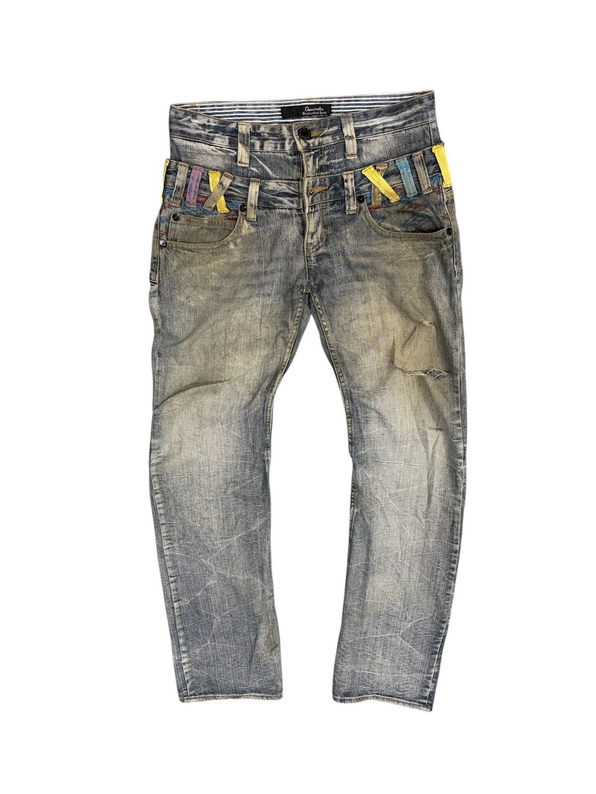 If Six Was Nine DOMINATE DOUBLE WAIST DISTRESSED JEANS Size US 32 / EU 48 - 1 Thumbnail