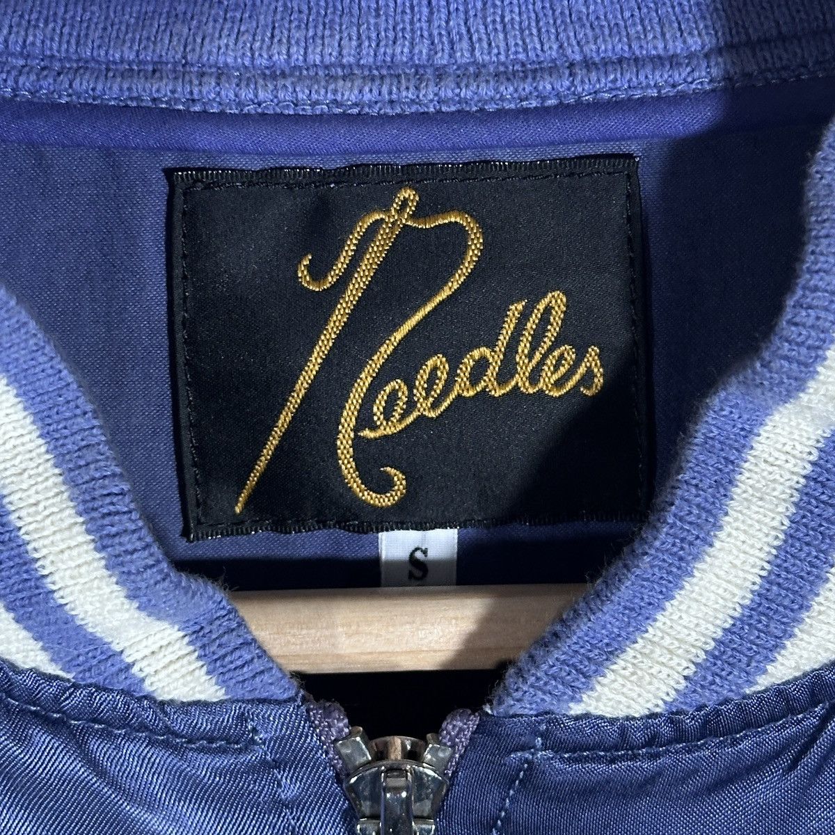 Needles Purple Satin Varsity Zip-Up Jacket Size US S / EU 44-46 / 1 - 4 Thumbnail