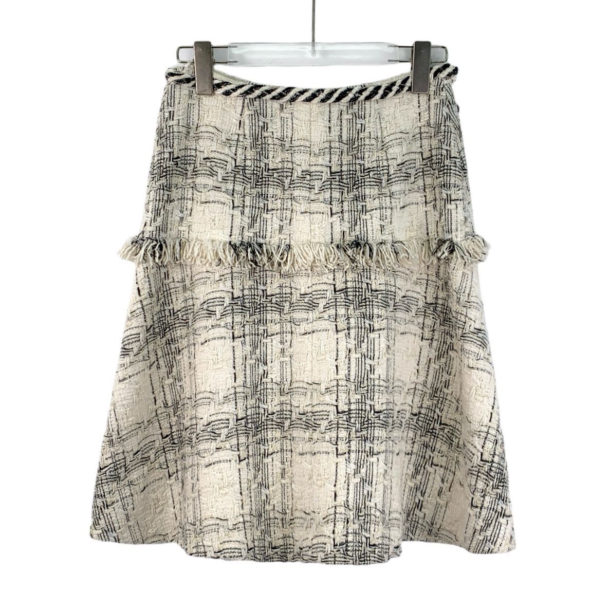 Chanel Chanel Beige Tweed Skirt With Braided Trim & Tassel Detail S Size 34" / US 12 / IT 48 - 8 Thumbnail
