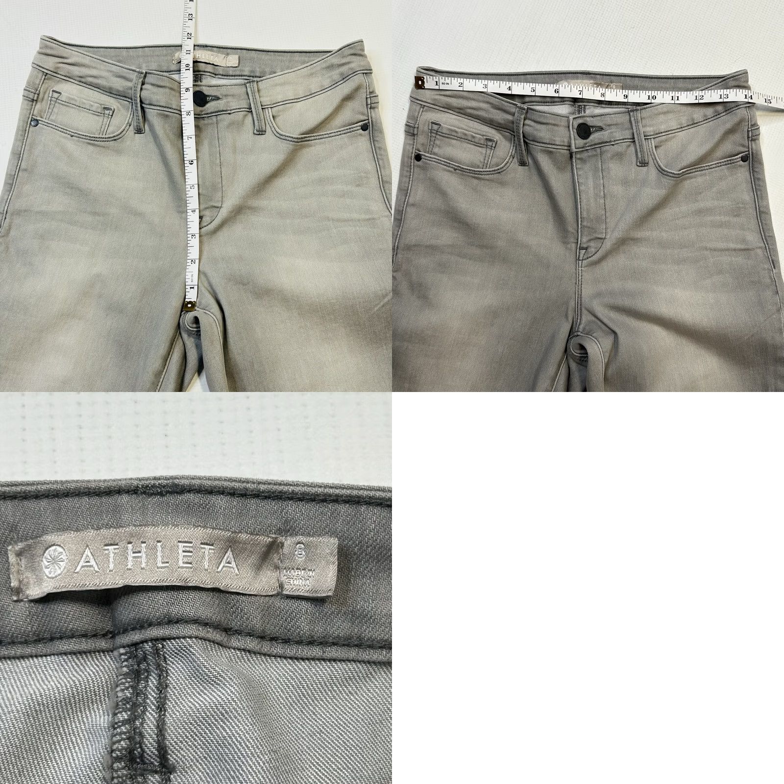 Athleta Athleta Sculptek Gray Crop Skinny Jeans Size 8 Inseam 26” Kenai Wash Denim Stretch Size 30" / US 8 / IT 44 - 8 Thumbnail