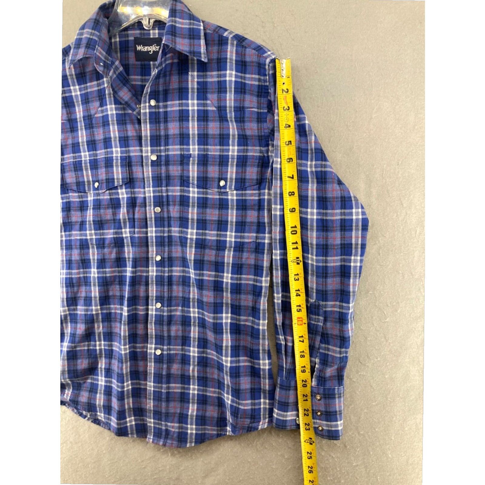 Wrangler Wrangler Western Plaid Button-Up Shirt Mens Small Blue Size US S / EU 44-46 / 1 - 4 Thumbnail