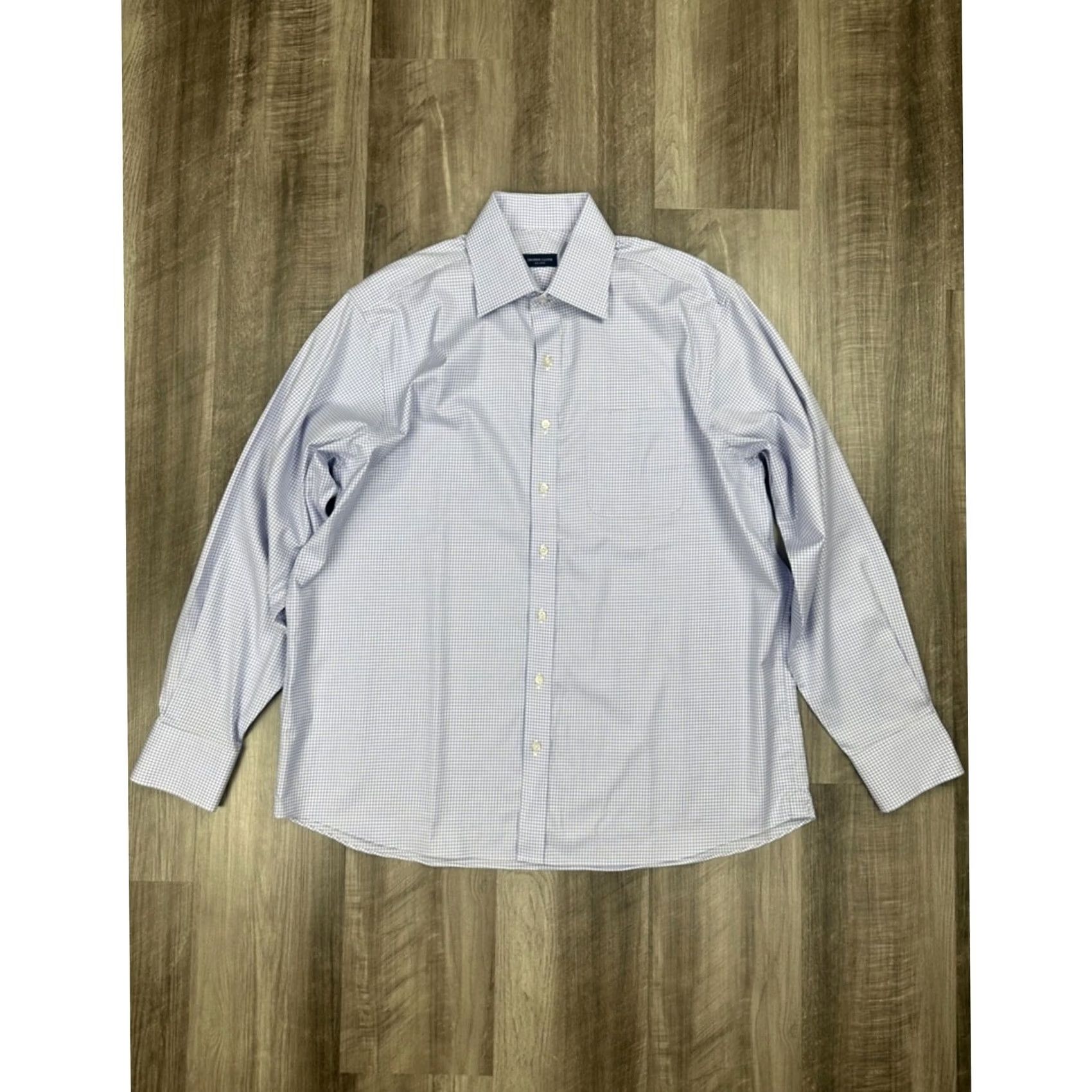 Proper Cloth Proper Cloth Non-Iron Stretch Supima Micro Gingham Long Sleeve - 16 / 34 (L) Purple Men Long Sleeve Adult Large Mens Size US L / EU 52-54 / 3 - 2 Thumbnail