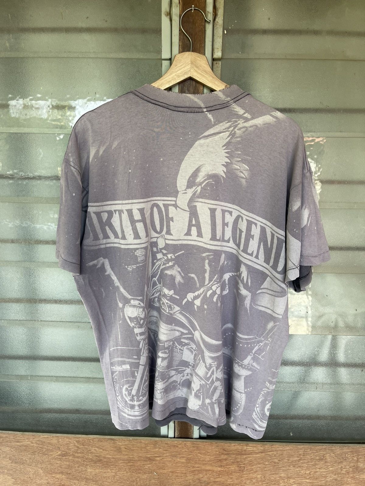 Harley Davidson Thrashed Vintage 1991 Harley Davidson OVP Sun Faded Tee Size US XL / EU 56 / 4 - 9 Thumbnail