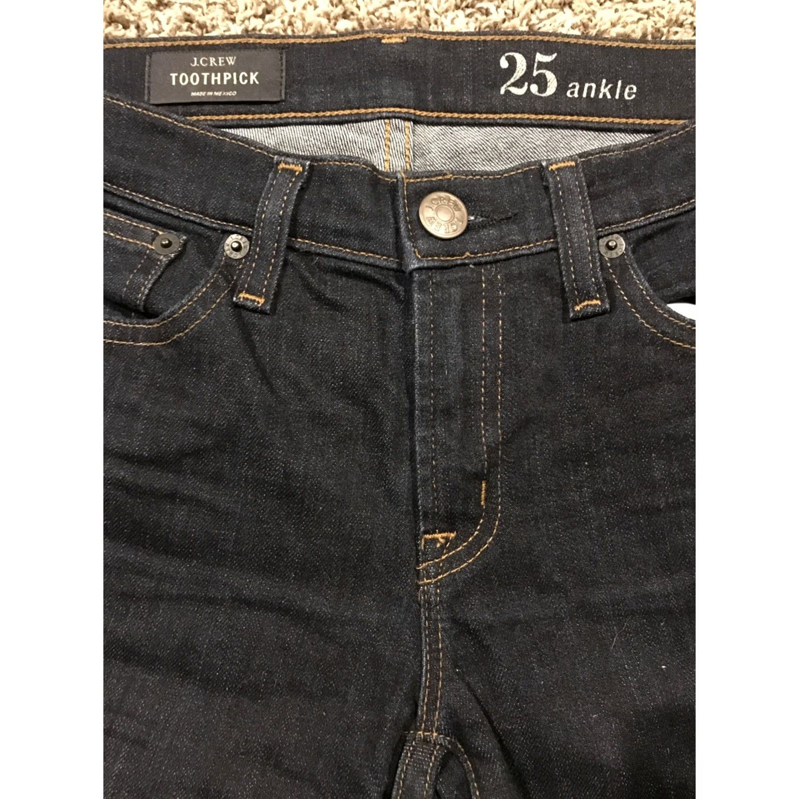 J.Crew J.CREW Toothpick Jeans Dark Wash Denim Women Skinny 25 Slim Size 28" / US 6 / IT 42 - 3 Thumbnail