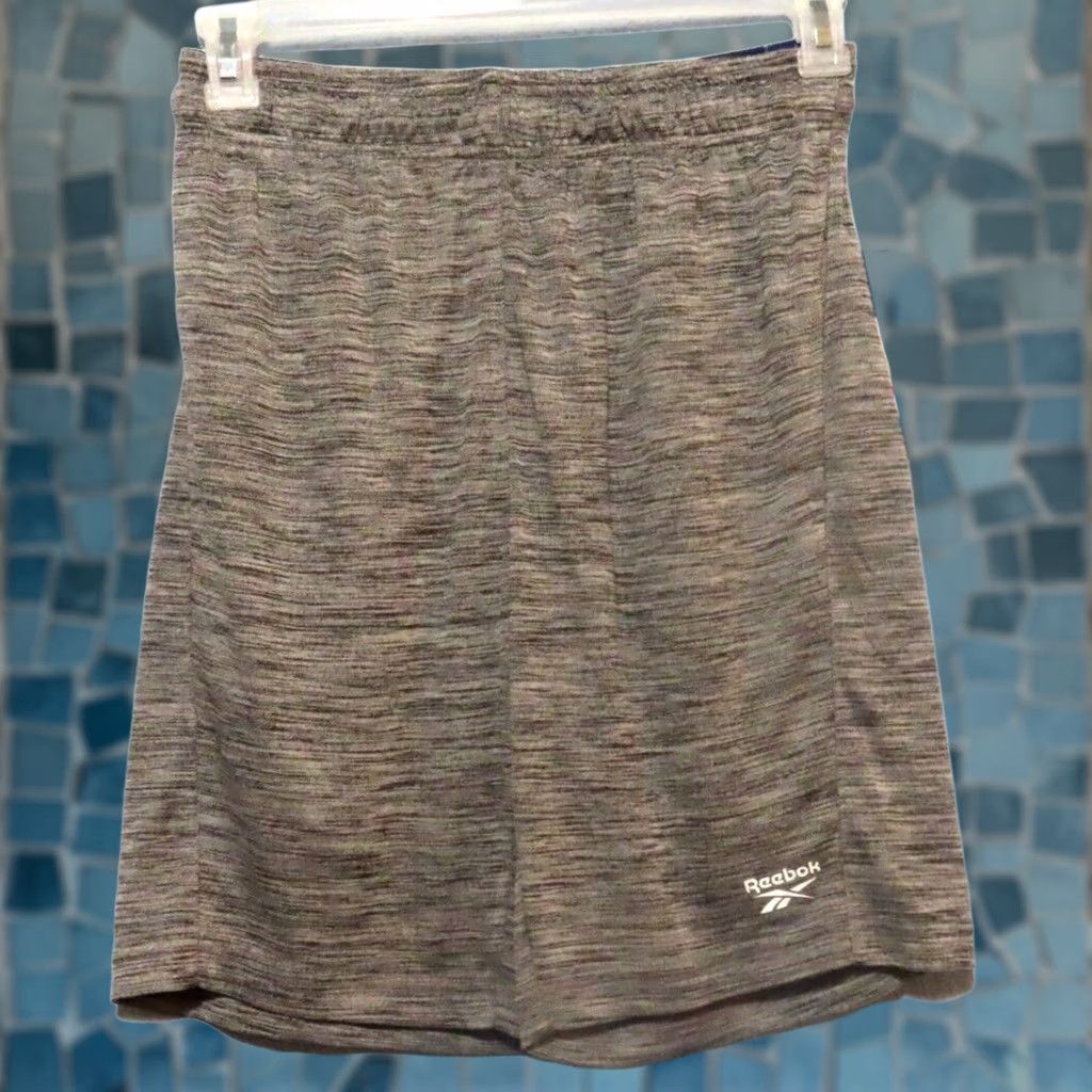 Reebok Reebok Cruz Short Men Slim 9” Inseam Charcoal Heather Gray 100% Polyester Drawstring Athletic Size US 29 - 1 Thumbnail