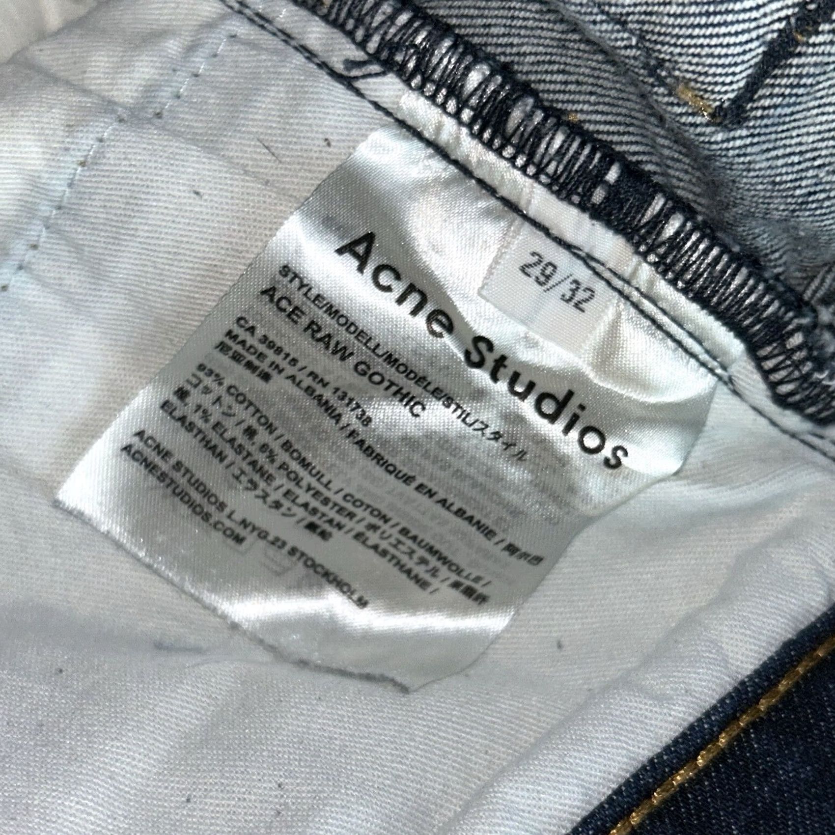 Acne Studios Acne Studios Ace Raw Gothic Denim Jeans 28x31 Slim Blue Jeans Streetwear Men City Apparel Logo 5-Pocket Size US 28 / EU 44 - 6 Thumbnail