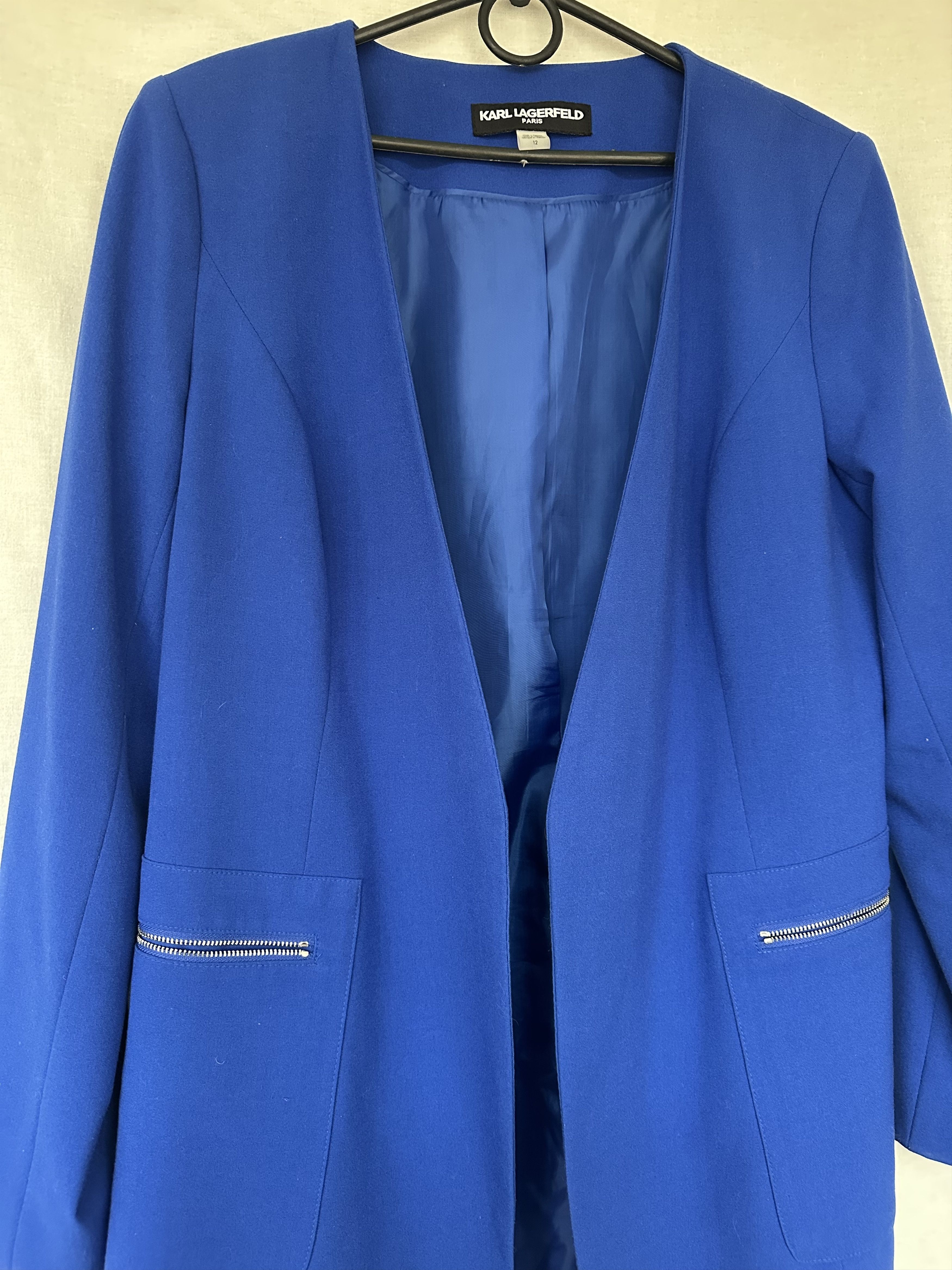 Designer × Karl Lagerfeld Karl Lagerfeld Paris Long Blue Blazer women Jacket Size L / US 10 / IT 46 - 6 Thumbnail