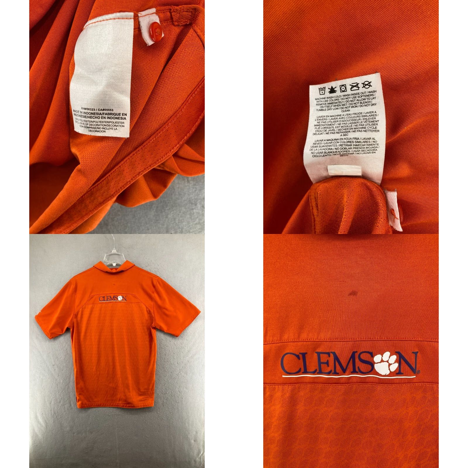 Nike Nike Dri-Fit Polo Shirt Mens S Orange Clemson Athletic Shirt Size US S / EU 44-46 / 1 - 8 Thumbnail