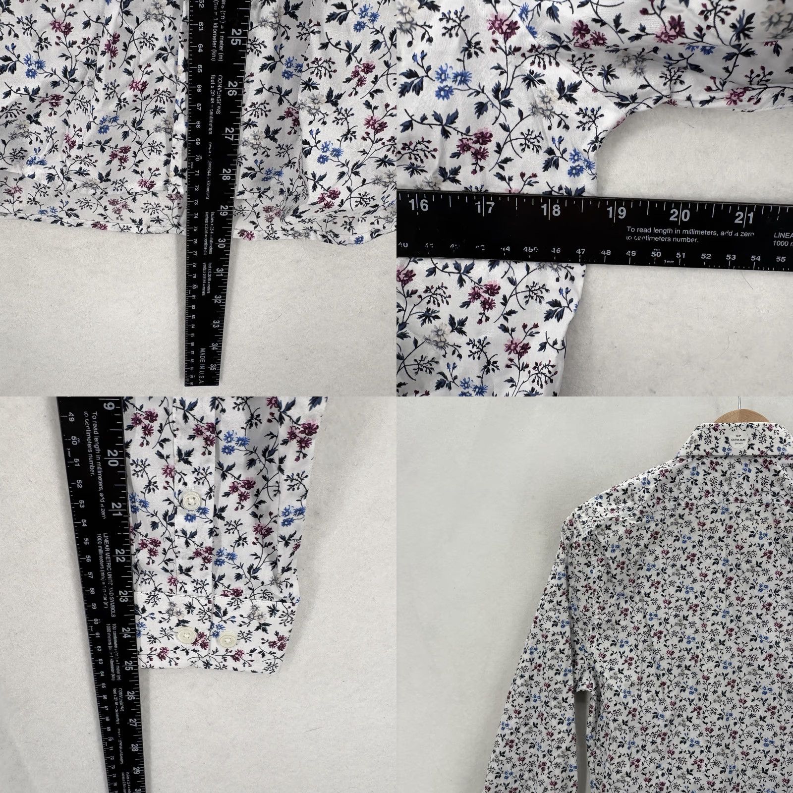 Express Express Shirt Mens Small White Floral Extra Slim Cotton Preppy NWT 14.5 32/33 Dress Shirt Sportswear Size US S / EU 44-46 / 1 - 8 Thumbnail