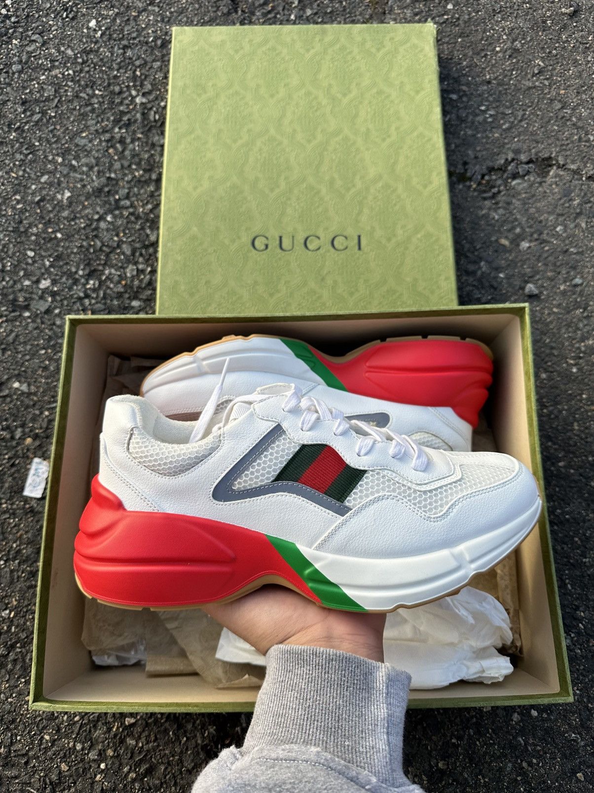 Gucci Gucci Rython Red/White Size US 9 / EU 42 - 1 Thumbnail