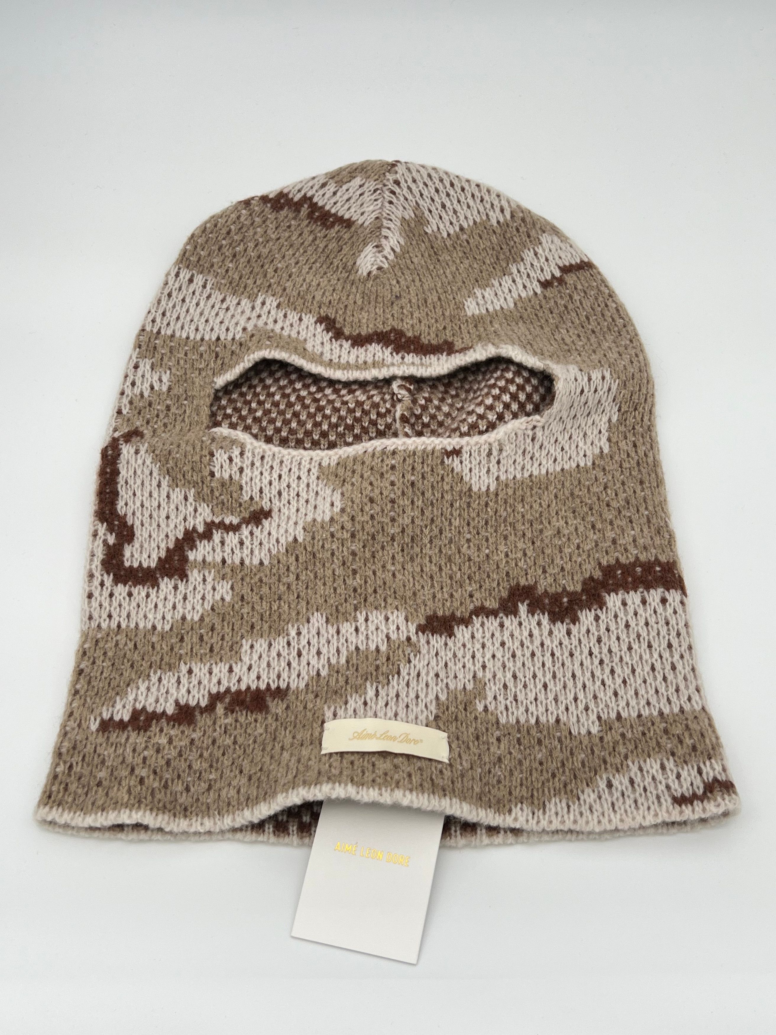 Aime Leon Dore SAMPLE* ALD Camo Knit Balaclava Tan Size ONE SIZE - 1 Thumbnail