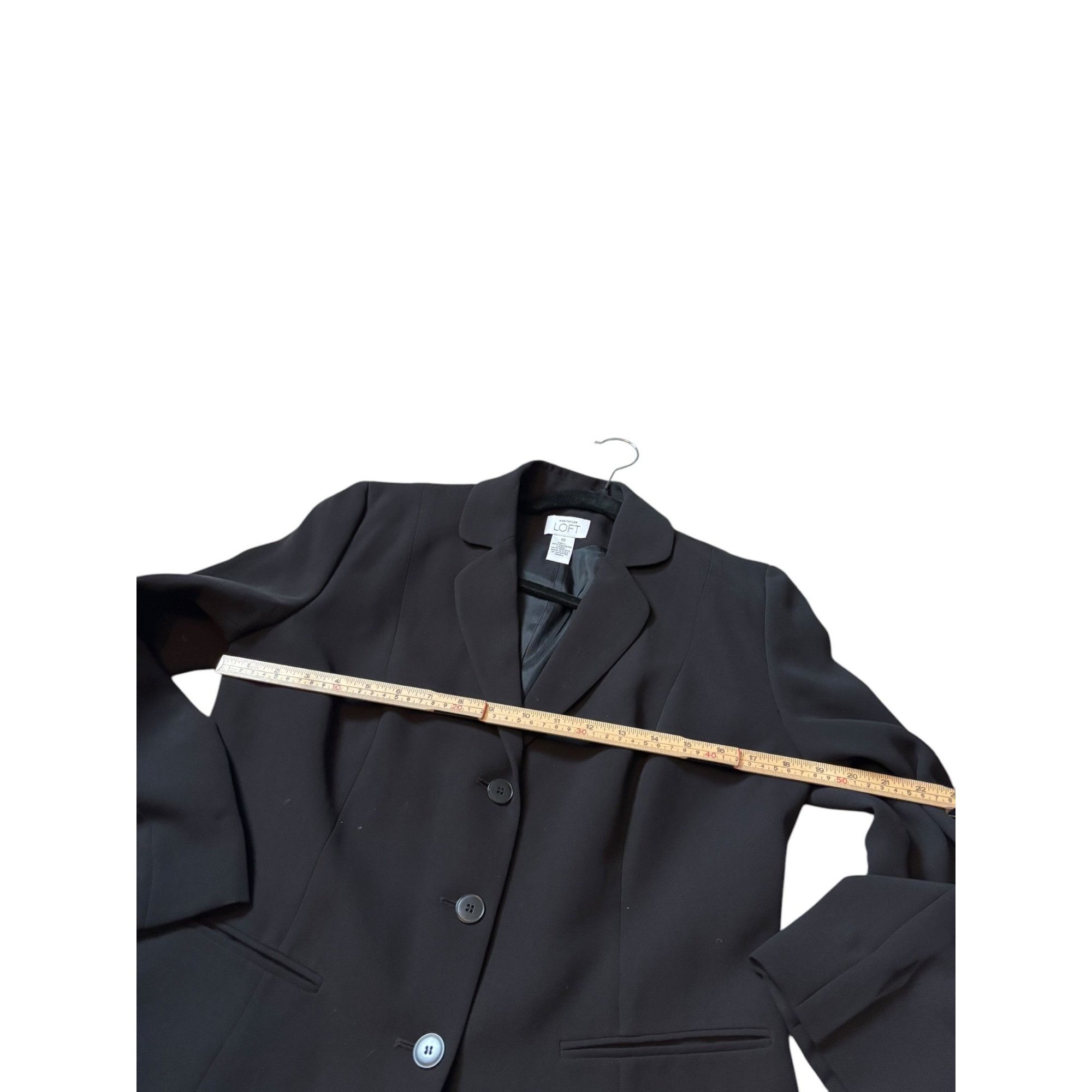 Loft Ann Taylor Loft Womens Black Blazer Size 10 Polyester Lined Size L / US 10 / IT 46 - 4 Thumbnail