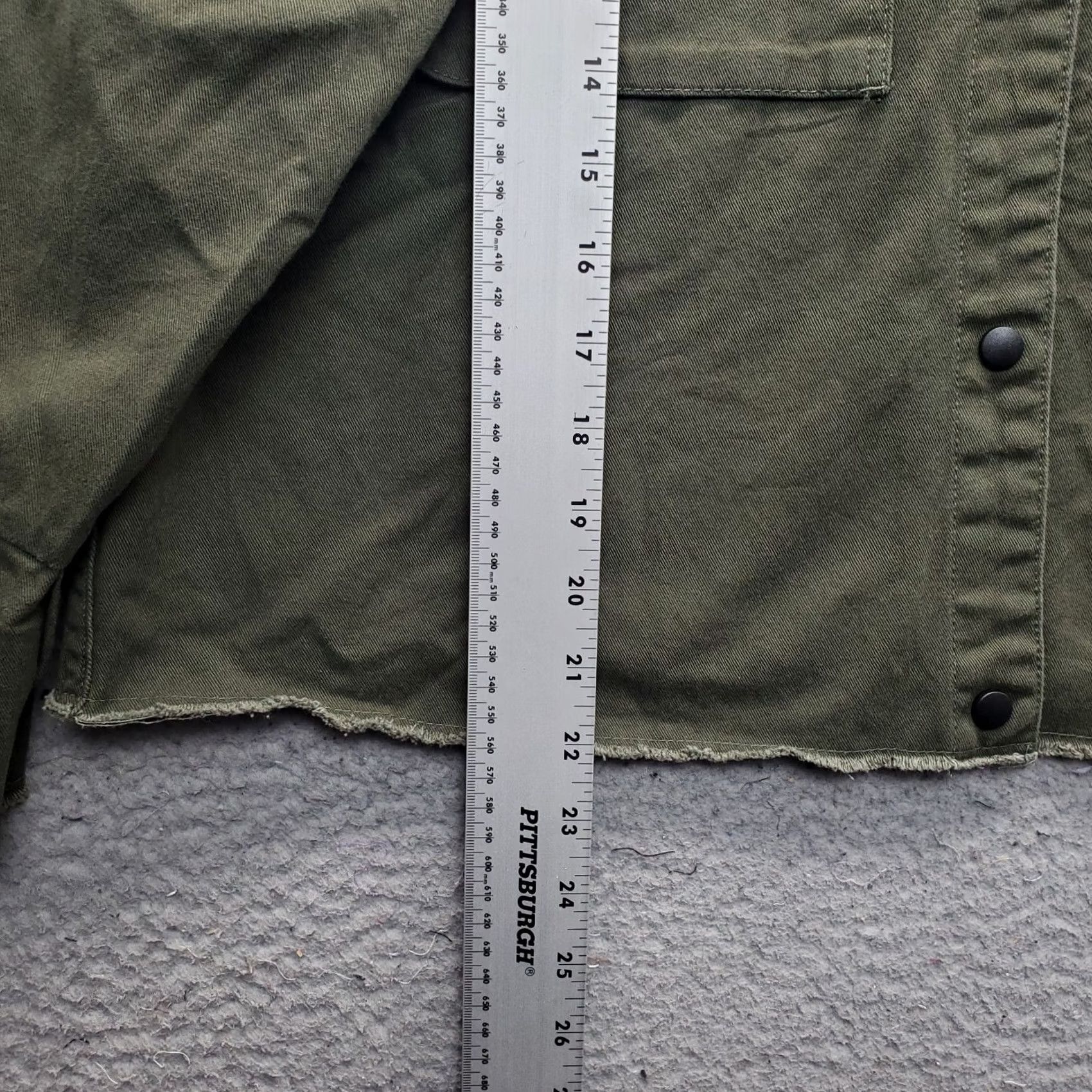 Vintage WHO WHAT WEAR Jacket Womens Size L Cropped Shacket Green Cotton Collared Snap Button Front Size L / US 10 / IT 46 - 3 Thumbnail