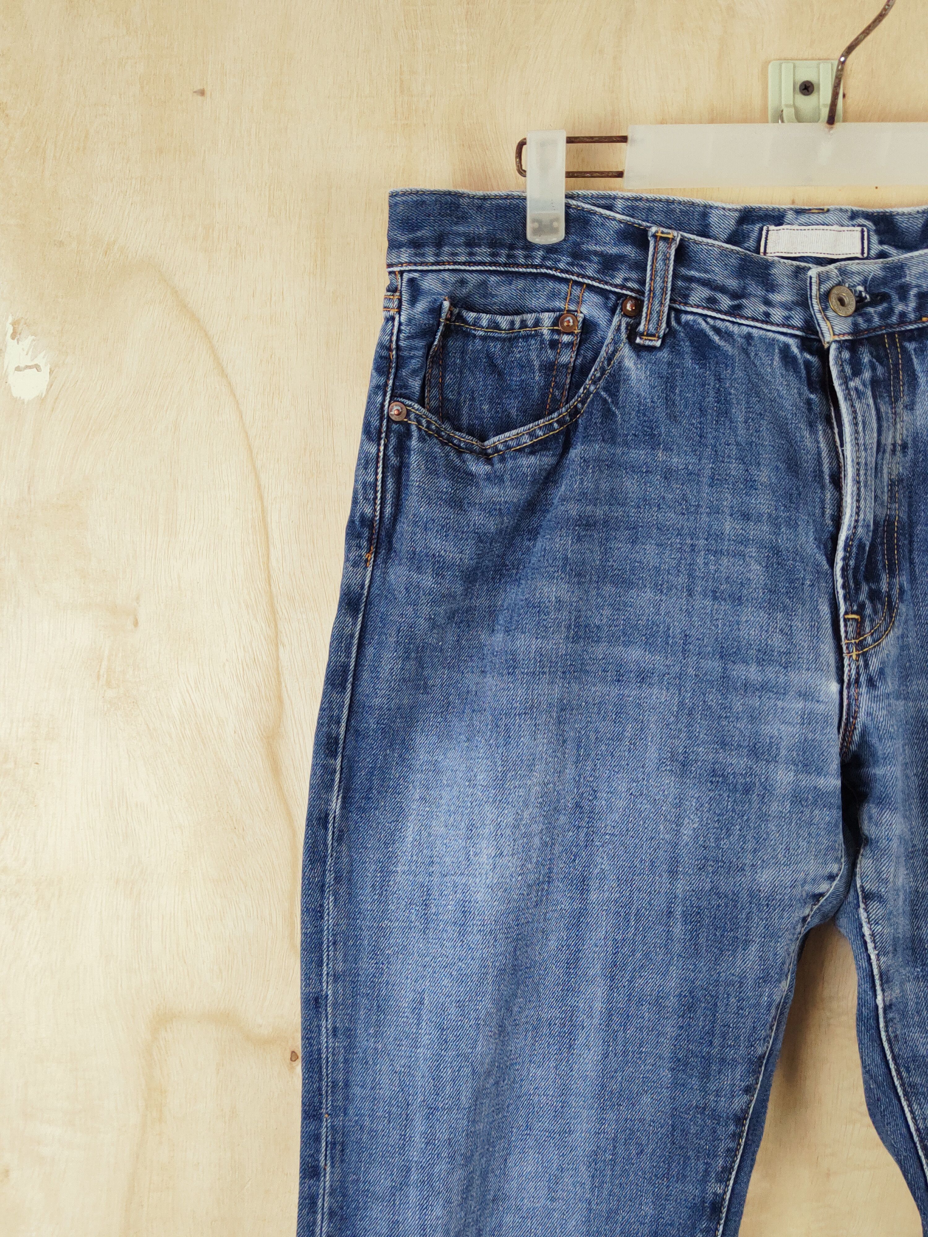 Japanese Brand Uniqlo japanese fabric by Kaihara Ripped Jeans #S2646 Size US 36 / EU 52 - 3 Thumbnail
