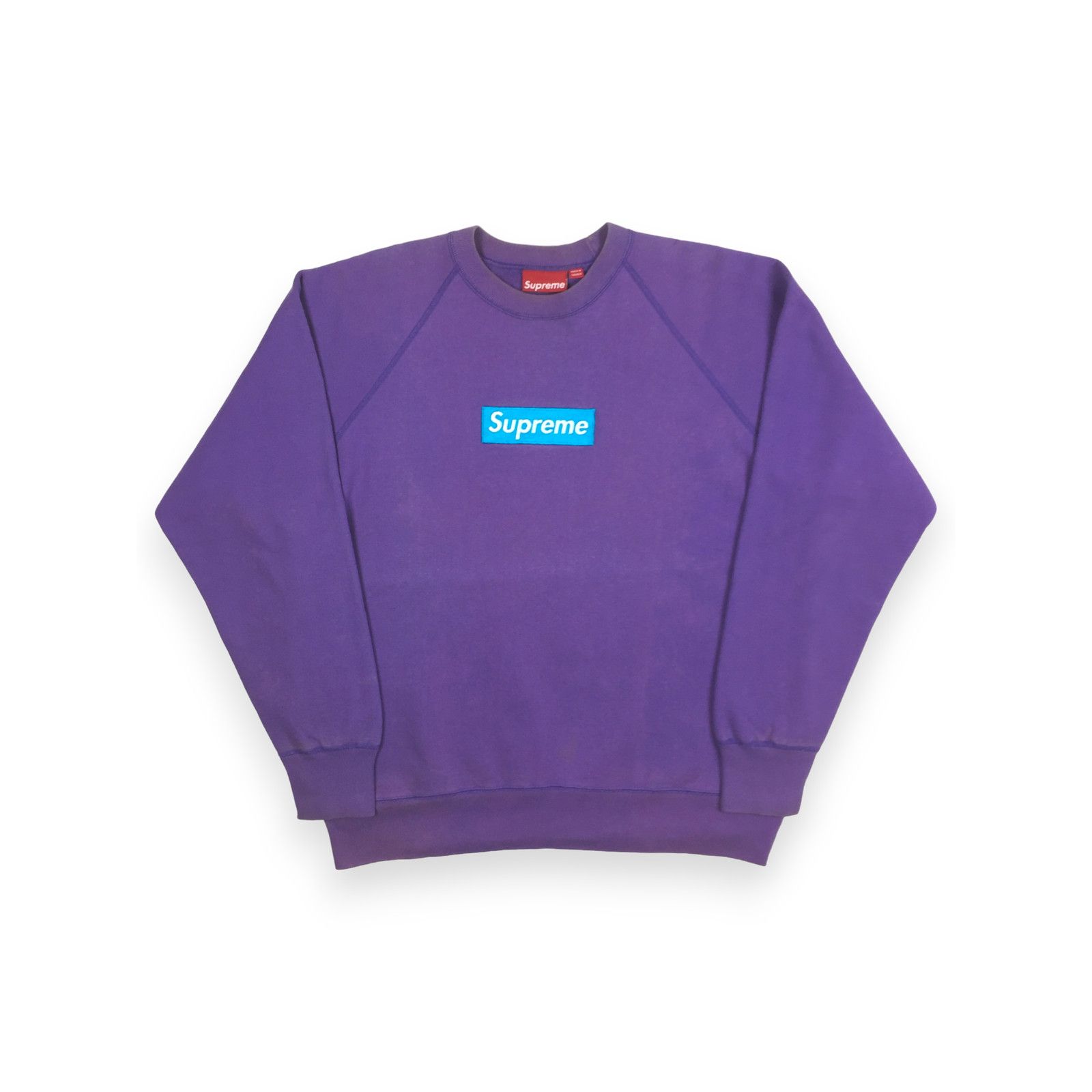 Supreme 2006 Supreme Purple Teal Box Logo Crewneck Size US XL / EU 56 / 4 - 1 Thumbnail