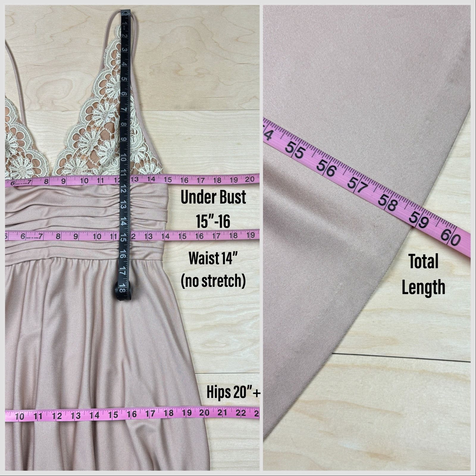 Vintage 1970s Taupe Illusion Floral Lace Strappy Backless Gown Size S / US 4 / IT 40 - 7 Thumbnail