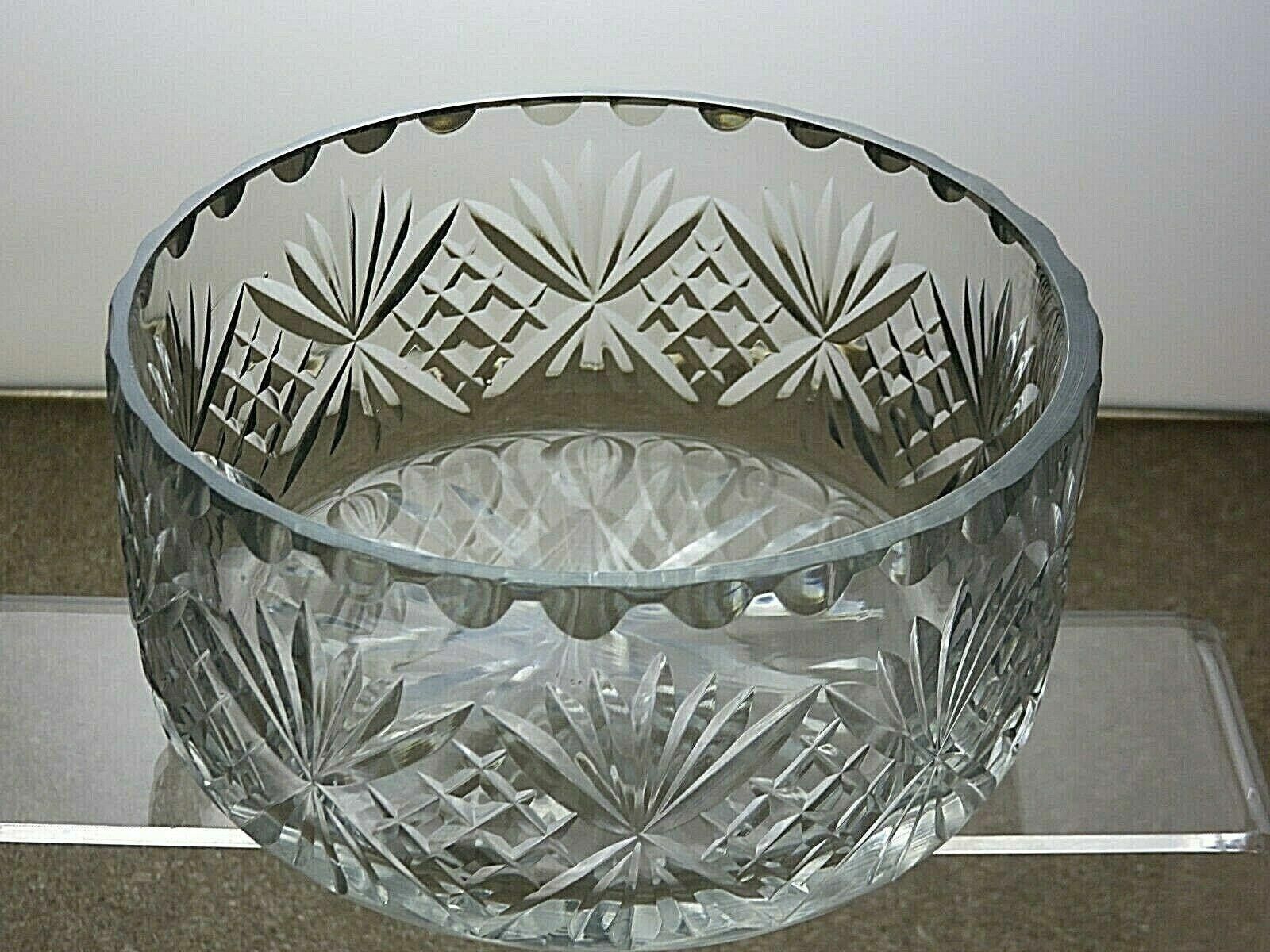 The Unbranded Brand Cut Glass Lead Crystal Salad Serving Bowl 3" Size ONE SIZE - 4 Thumbnail