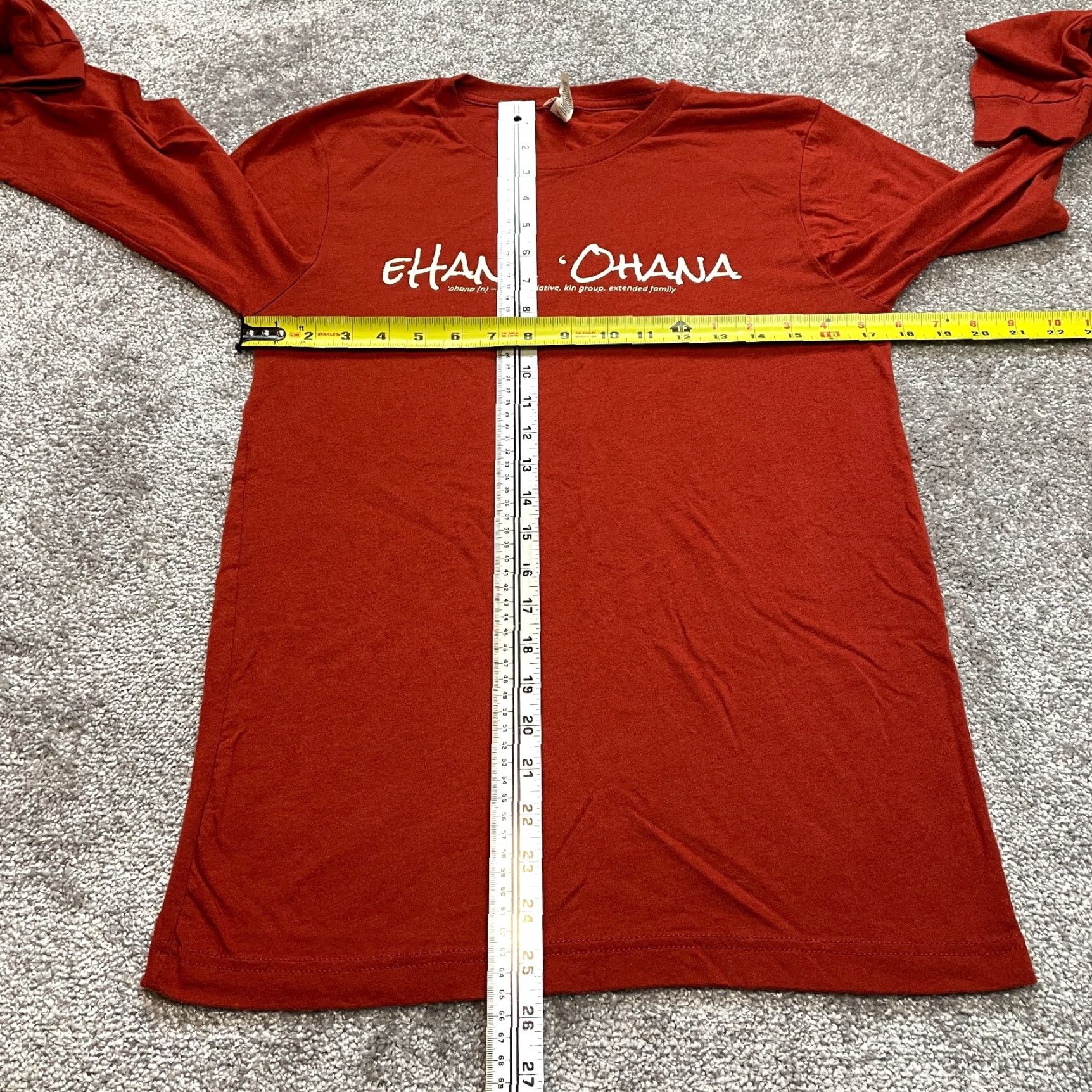 Vintage Bella + Canvas Shirt Unisex Adults S Orange Long Sleeve Crew Neck Hawaiian Logo 90s Theme All Seasons Logo No N/A Size US S / EU 44-46 / 1 - 5 Thumbnail