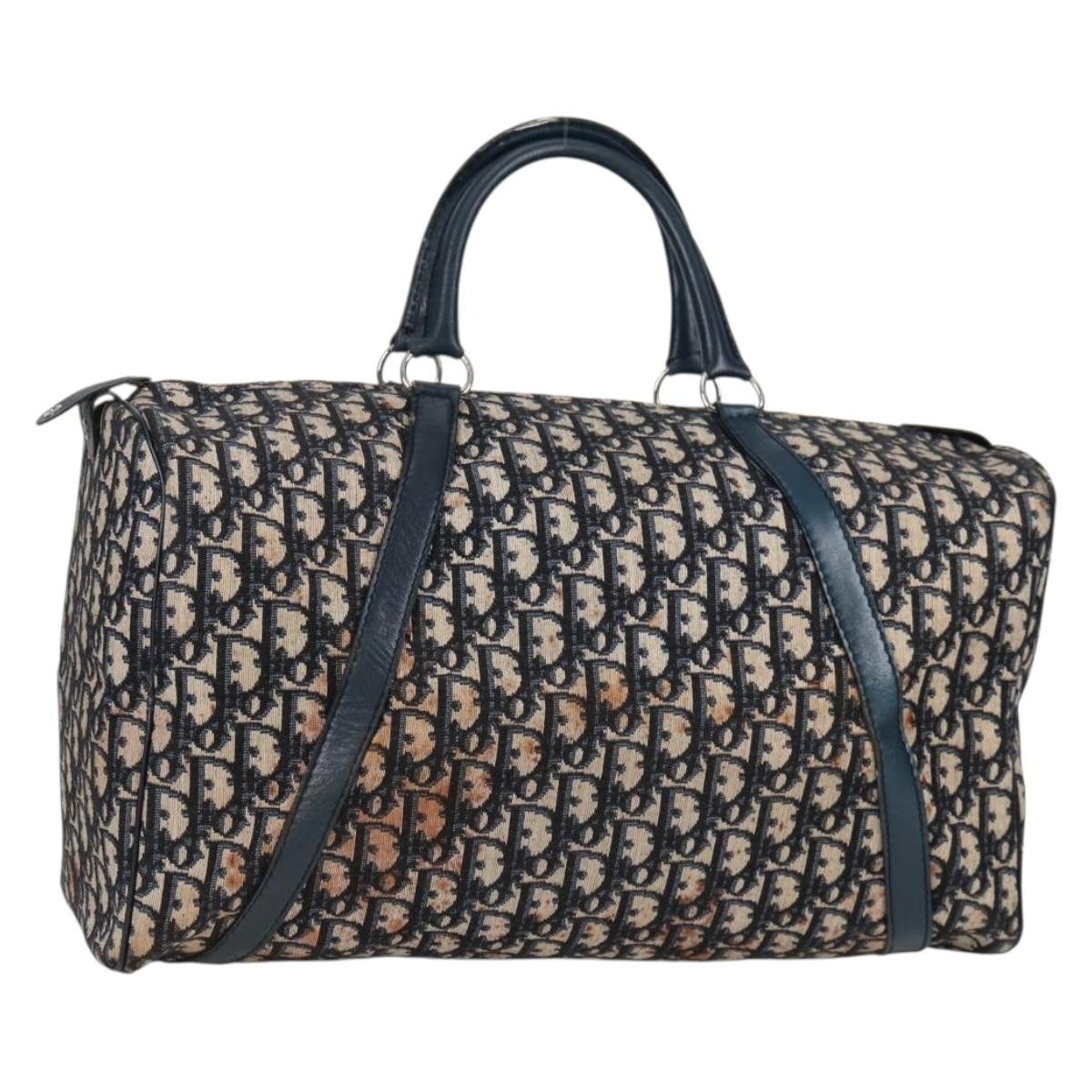 Dior DIOR Trotter Canvas Boston Bag Navy Silver Size ONE SIZE - 1 Thumbnail