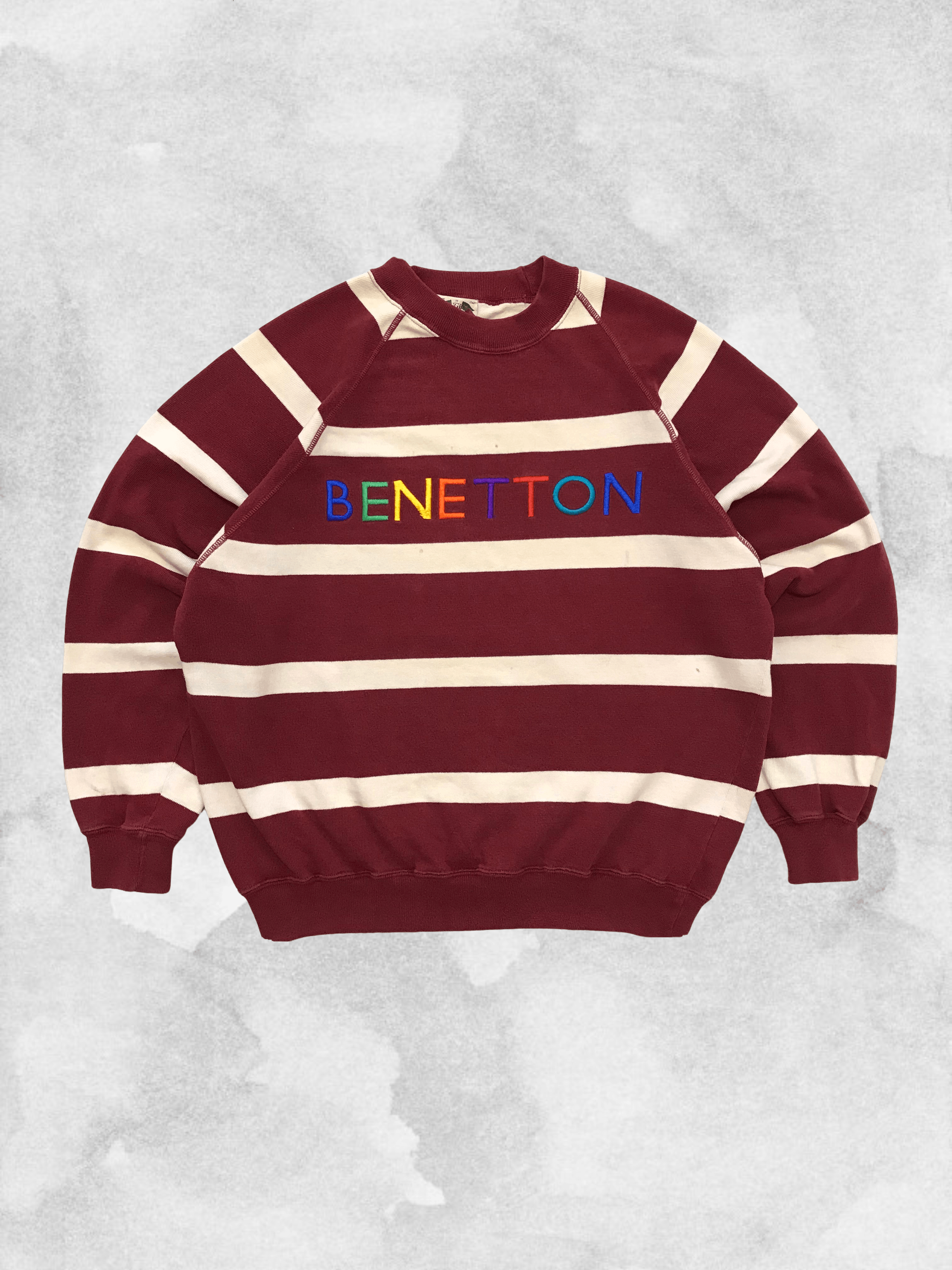 image of Benetton Rugby Vintage Sweatshirt Crewneck 80's 90S, Men's (Size Medium)