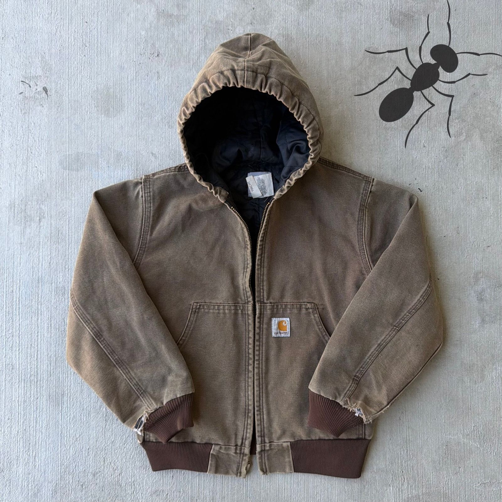 Carhartt × Vintage Carhartt YOUTH Y06 CHT brown hooded work wear jacket Size US XXS / EU 40 - 1 Thumbnail