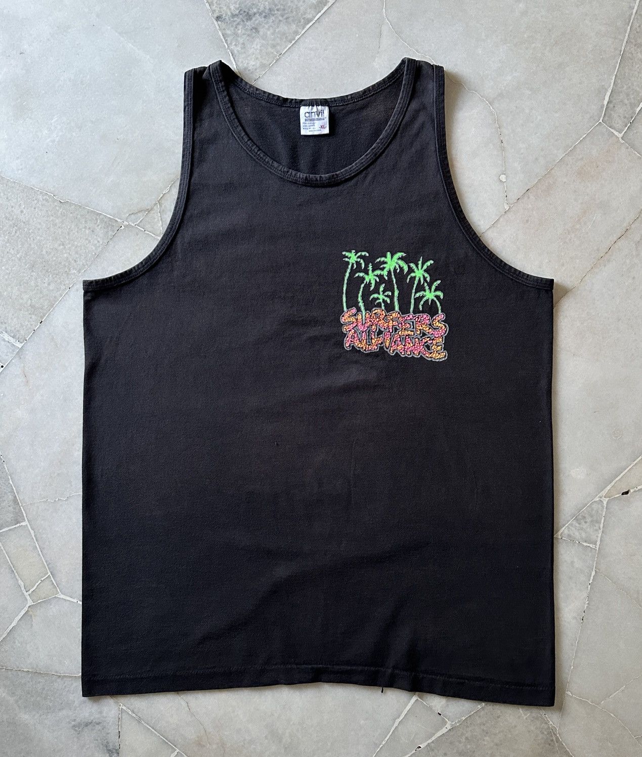 Vintage VINTAGE 90’s SURFERS ALLIANCE FADED TANK TOP SHIRT Size US XL / EU 56 / 4 - 2 Thumbnail