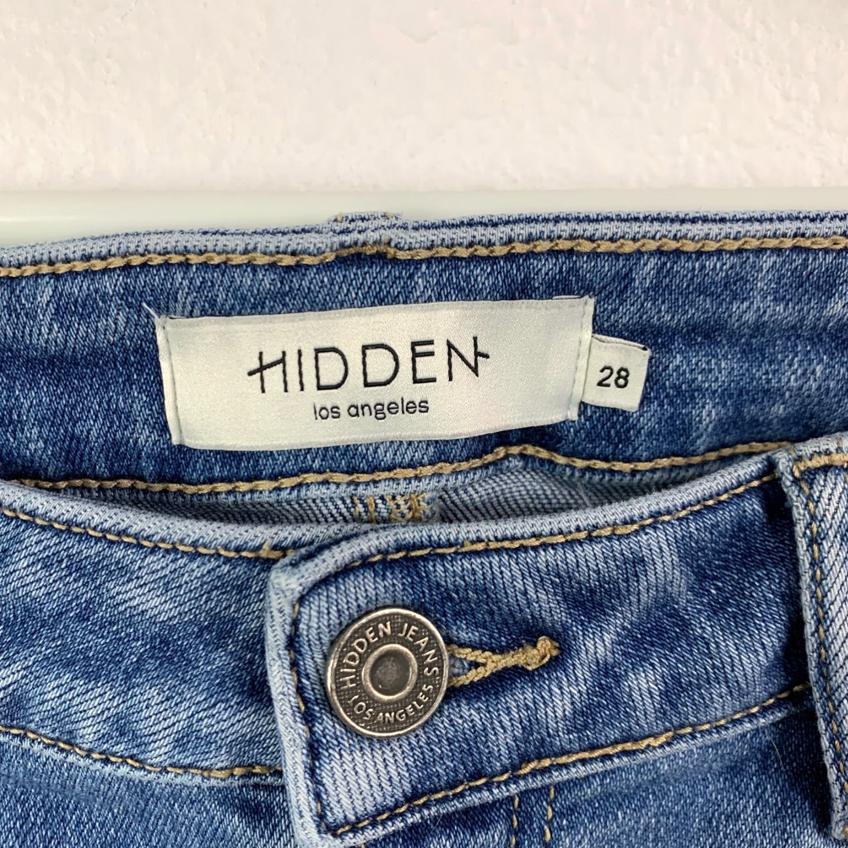 Vintage Hidden Jeans Main Selling Point Womens Jeans Size 28 Blue 5-Pocket Design Straight Bohemian Grunge Wash Stain Size 28" / US 6 / IT 42 - 5 Thumbnail