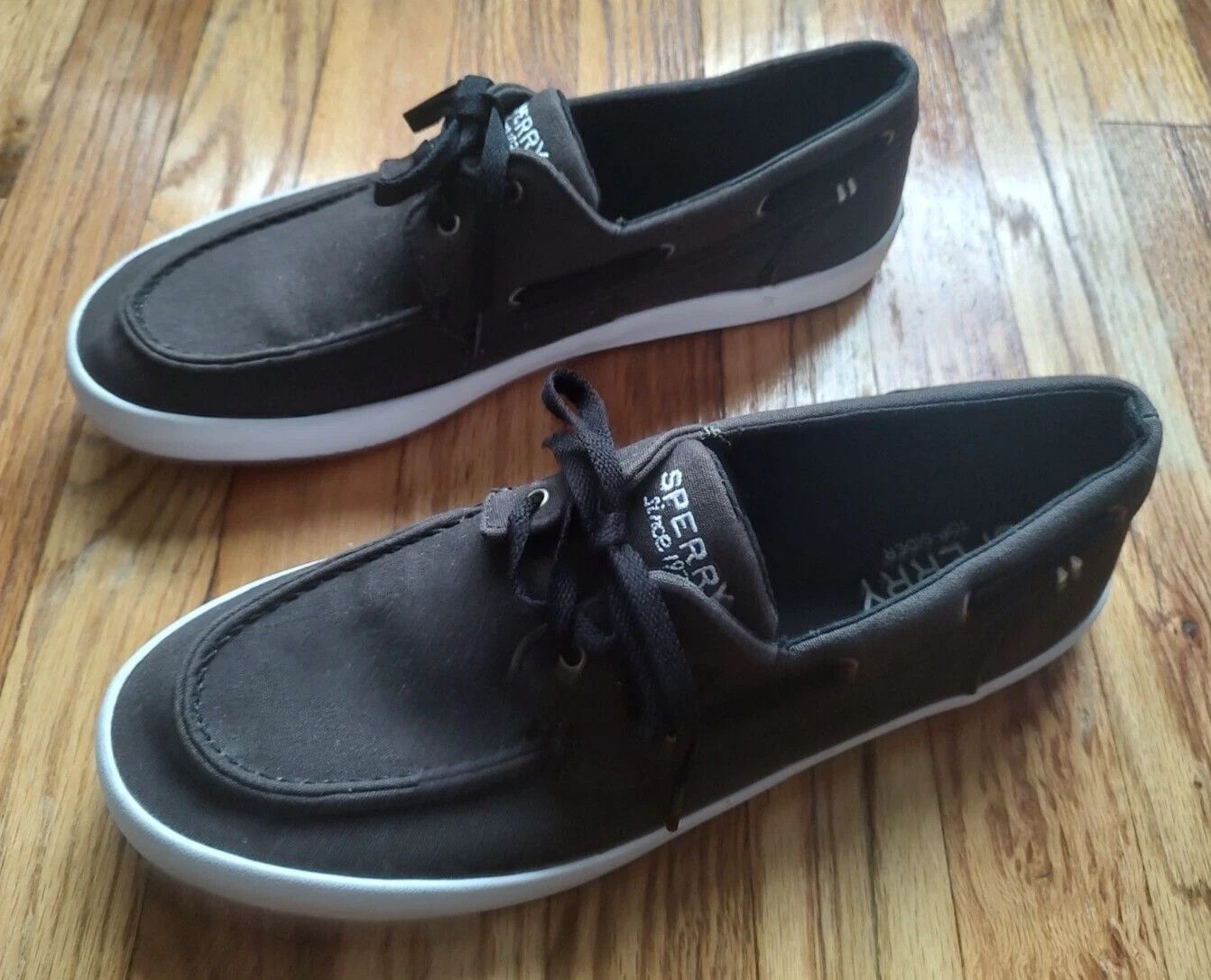 Sperry Sperry Top Sider Boat Shoes Fabric White Black Sneakers 11 Size US 11 / EU 44 - 3 Thumbnail