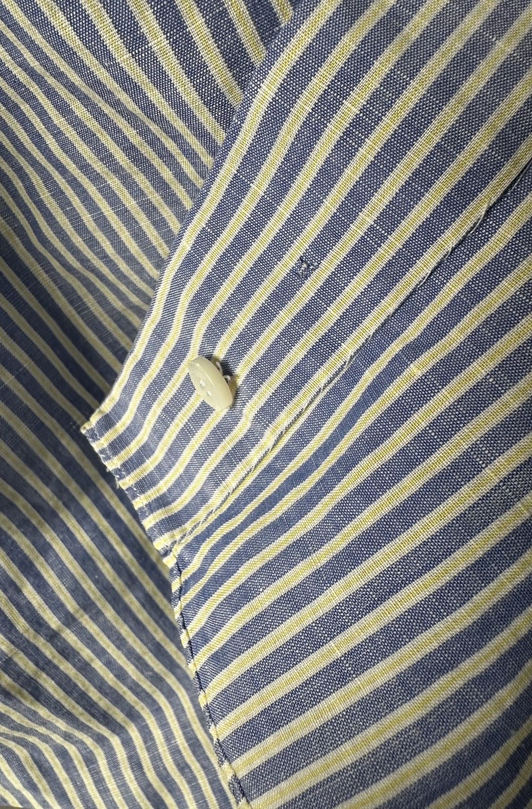 Cesare Attolini Blue and yellow striped shirt Size US XL / EU 56 / 4 - 4 Thumbnail