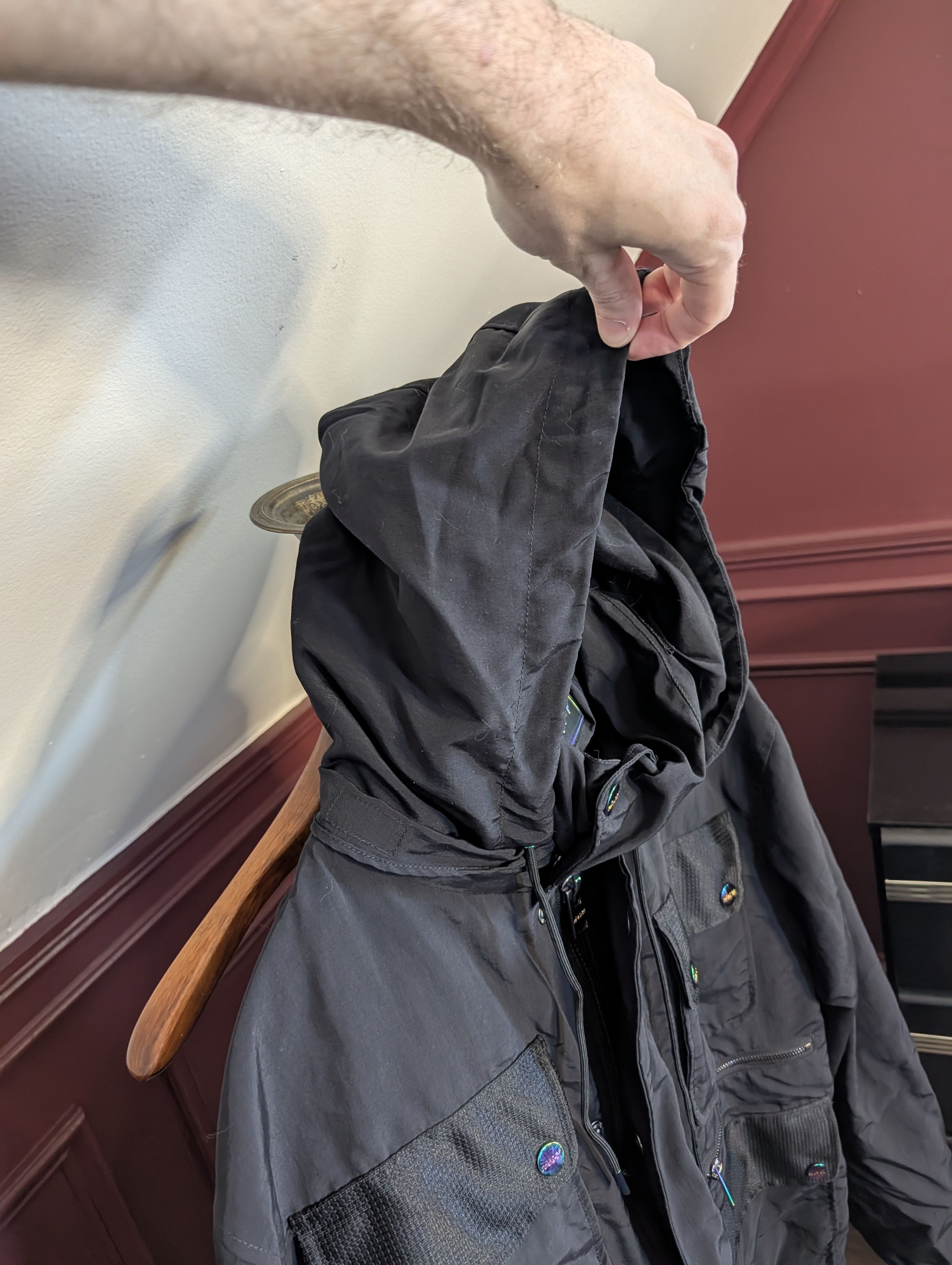 Bossi Sportswear Black Zip-Up Cargo Packable Hood Coat / Jacket Med. Size US M / EU 48-50 / 2 - 7 Thumbnail