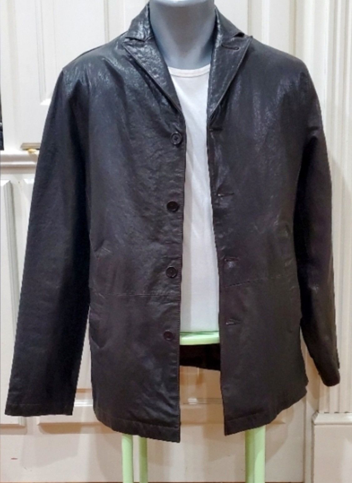 image of John Varvatos Varvatos Leather Jacket in Black, Men's (Size Small)