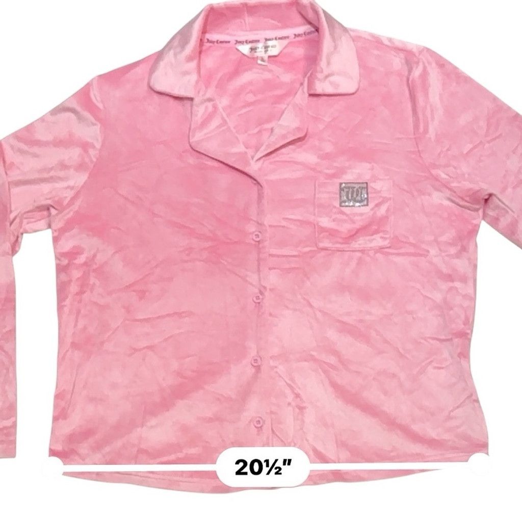 Juicy Couture JUICY Couture Pink Velour Pajama Top SZ L Size L / US 10 / IT 46 - 8 Thumbnail