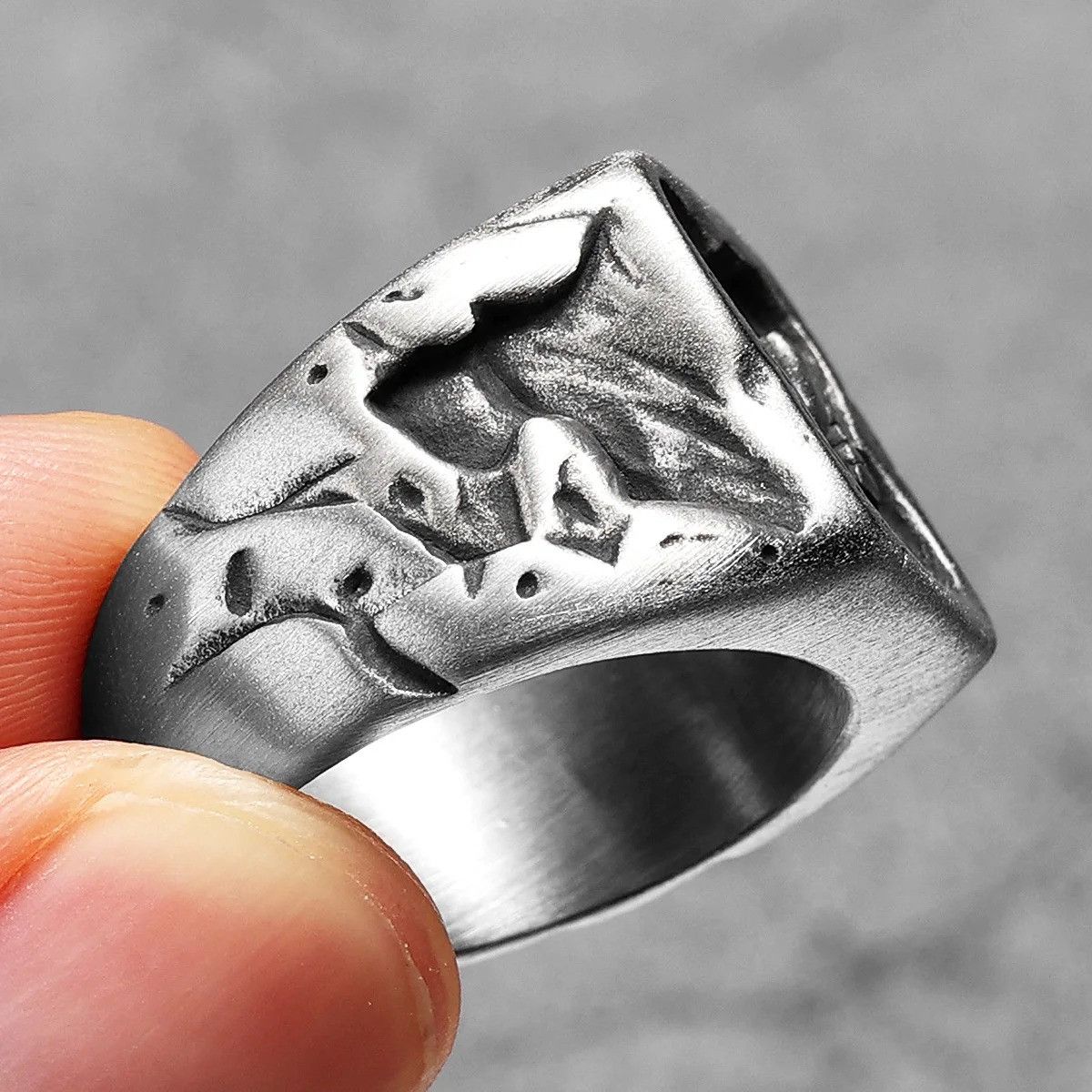 Vintage Thumb Up Stainless Steel Men Ring Size ONE SIZE - 4 Thumbnail