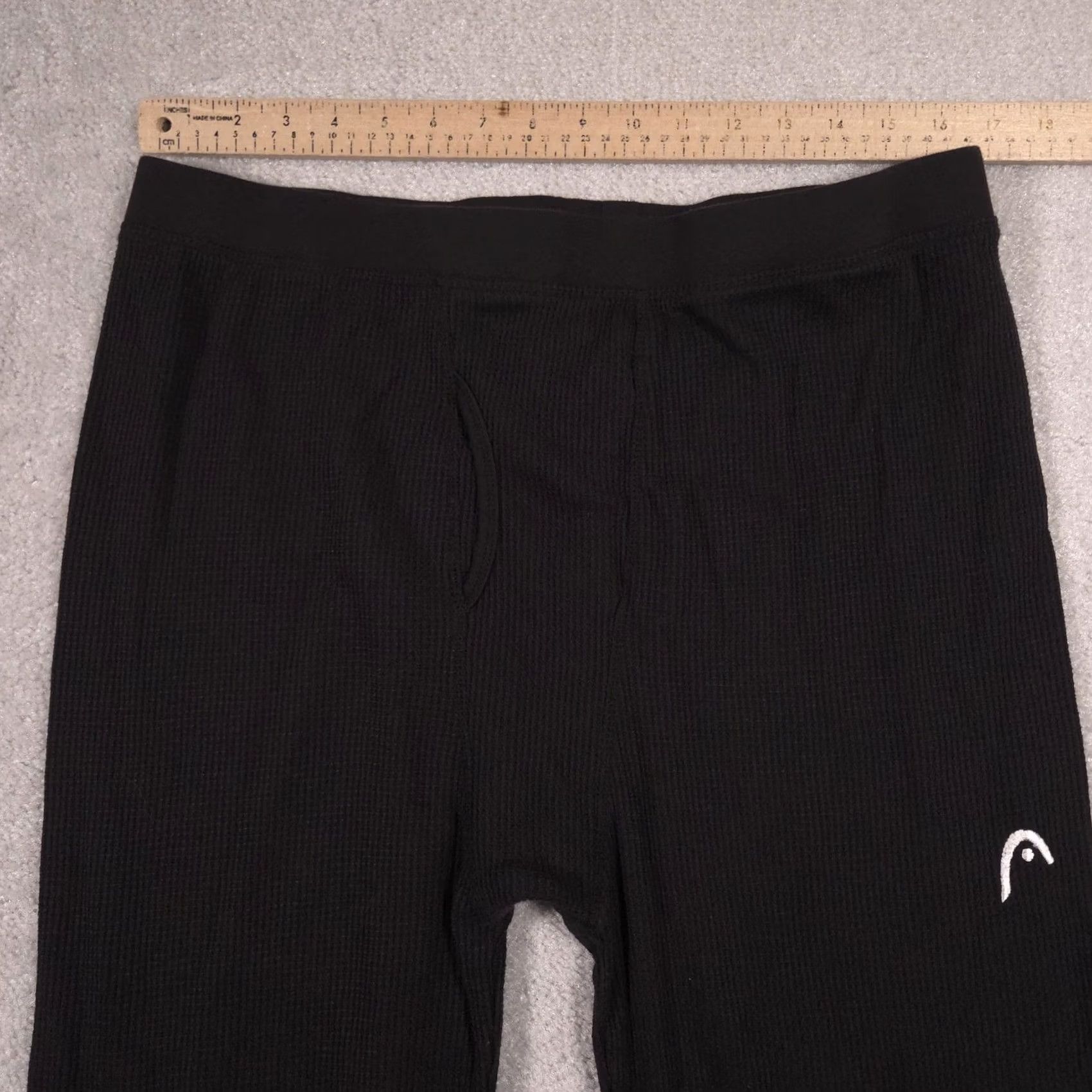 Vintage HEAD Thermal Underwear Pants Mens XL Black Long Johns Base Layer Knit Jersey Cotton Polyester Thermal Size US 36 / EU 52 - 6 Thumbnail