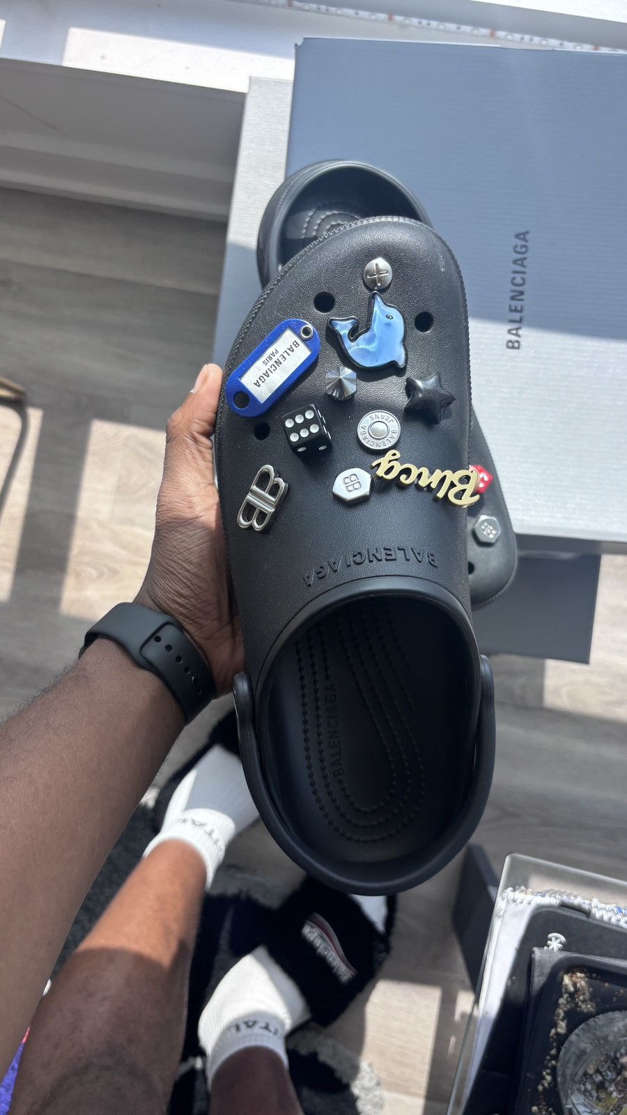 Balenciaga × Crocs CROCS MULE RUBBER + JIBBITZ MAN Size US 11 / EU 44 - 6 Thumbnail