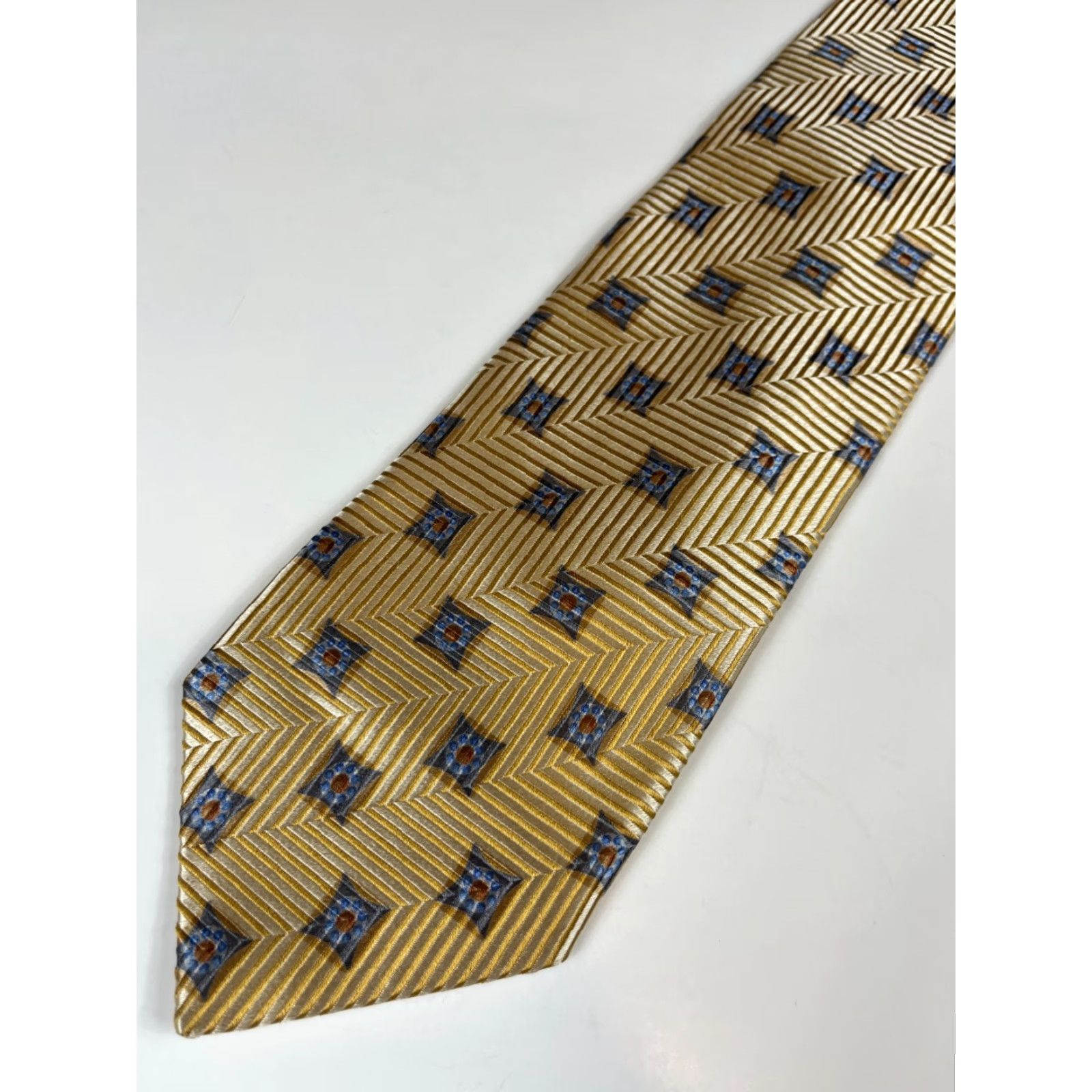 Ermenegildo Zegna VINTAGE Ermenegildo Zegna Silk Tie Foulard Gold Made in Italy Men’s Tie 57"-60" Wide 3.75" 100% Silk"} Size ONE SIZE - 4 Thumbnail