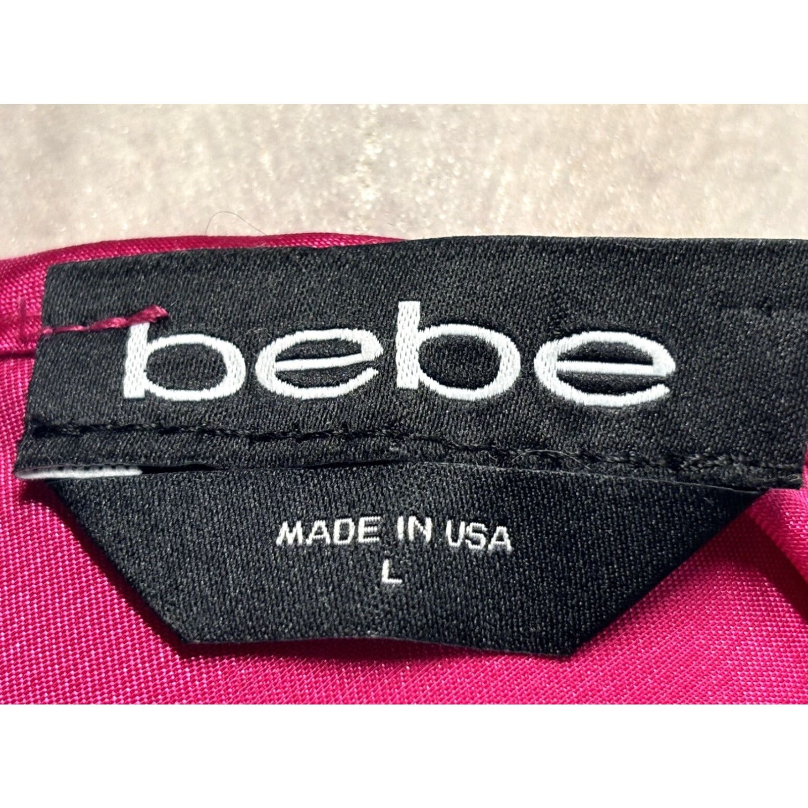 Bebe Vtg bebe Satin Midi Slip Dress Sz Large Pink Draped Y2K 90’s Made USA Size L / US 10 / IT 46 - 6 Thumbnail