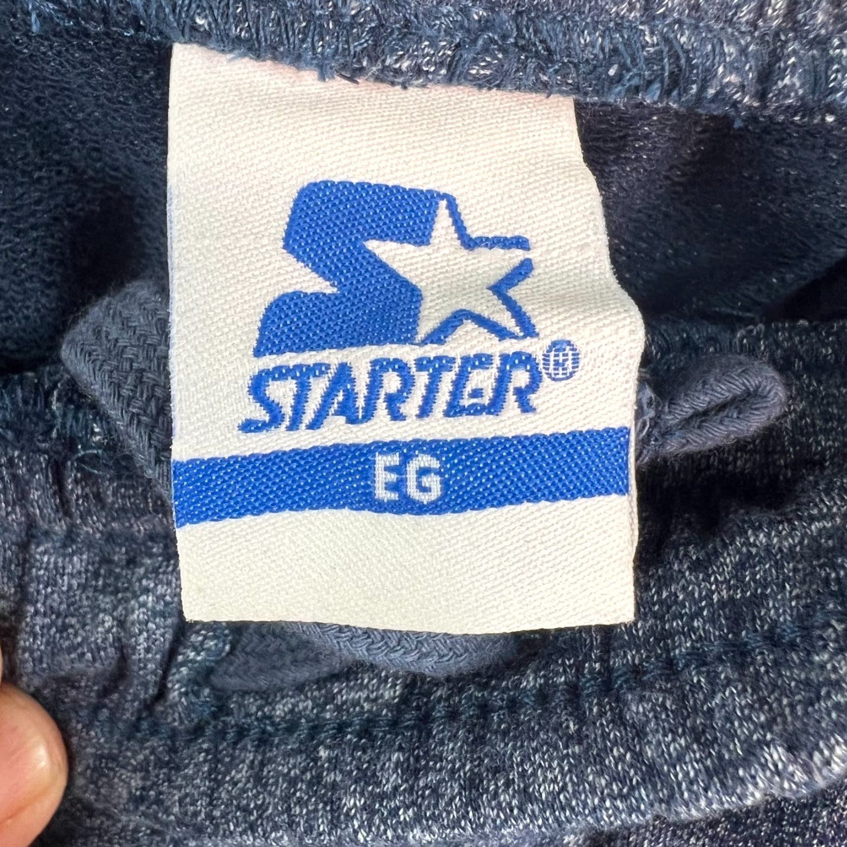 Starter Starter Men's Athletic Shorts Size L Blue Heather Cotton Blend Stretch Drawstring Pockets Size US 33 - 3 Thumbnail