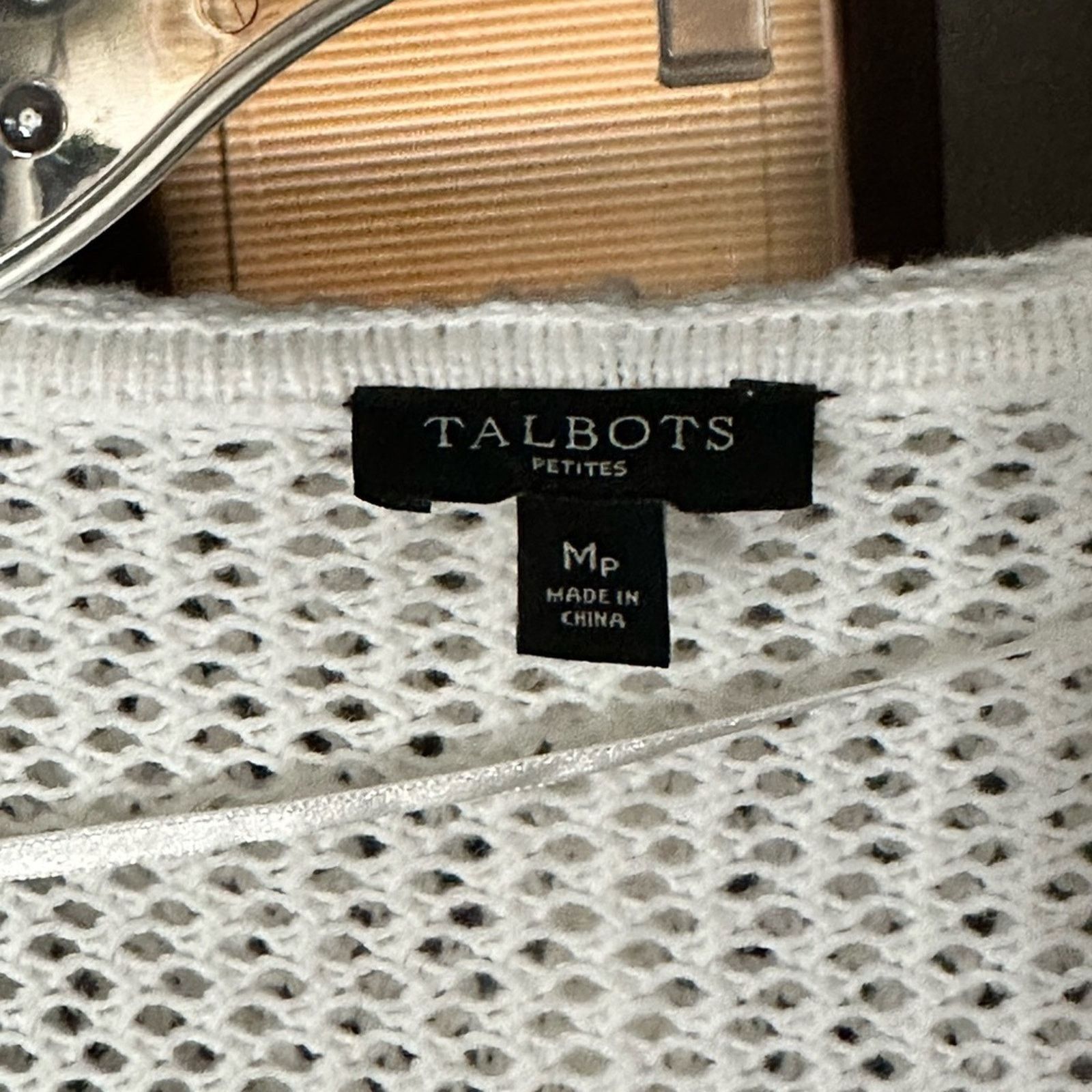 Other Talbots White Soft Mesh Cotton Open Long Sleeved Hoodie Size M / US 6-8 / IT 42-44 - 4 Thumbnail