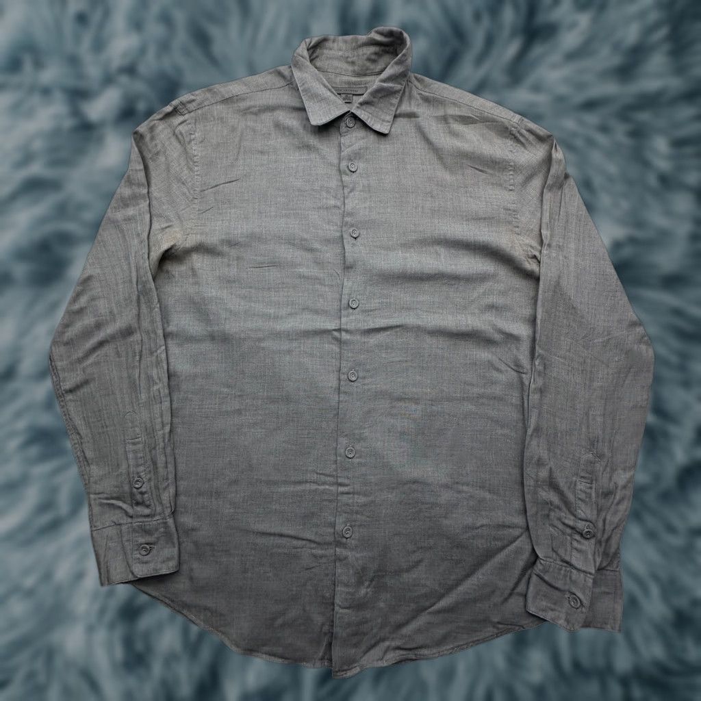 John Varvatos John Varvatos Gray Shirt Long Sleeve Button Up Mens Medium Cotton Shirt Size US M / EU 48-50 / 2 - 1 Thumbnail