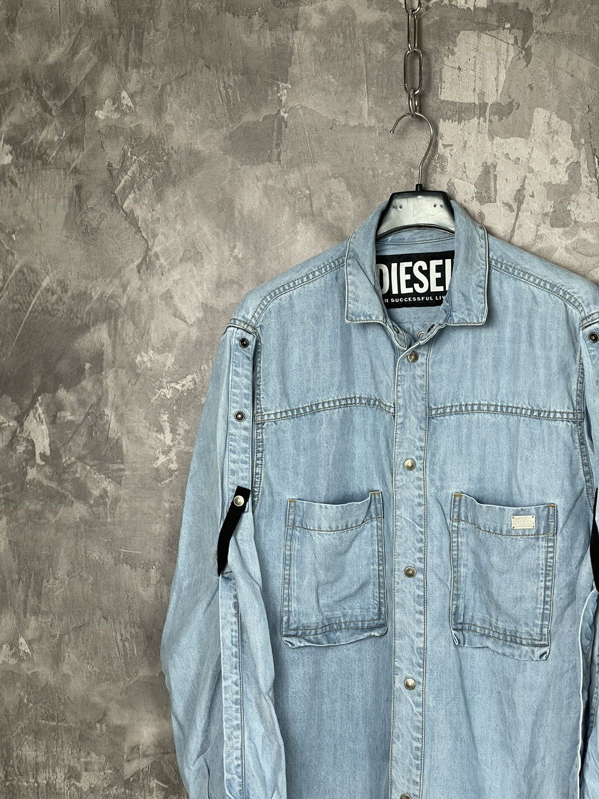 Diesel × Vintage Diesel Avant Garde Streetwear Denim Button dress/shirt y2k Size S / US 4 / IT 40 - 3 Thumbnail