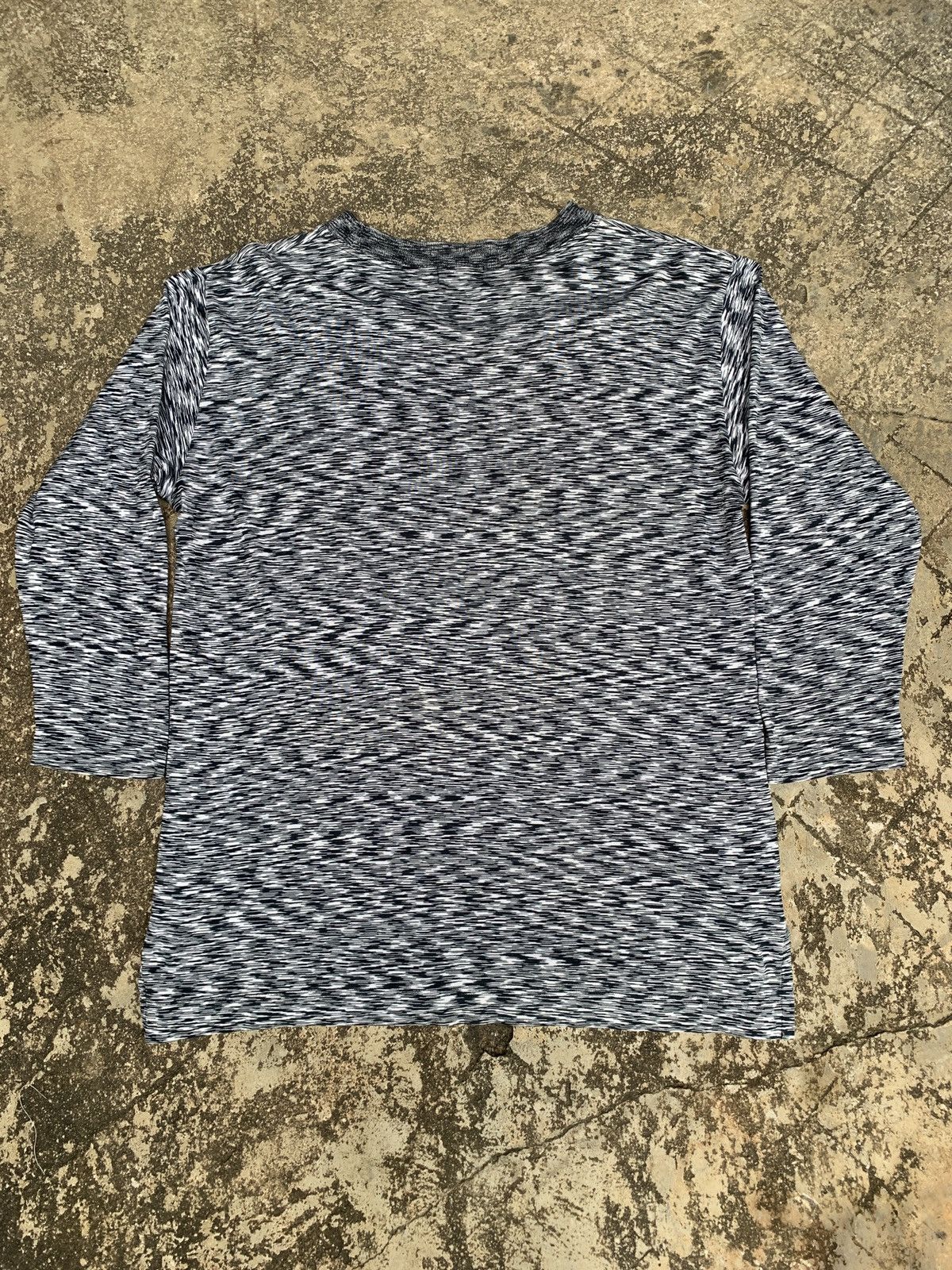 Designer × Missoni 2000s Missoni Intimo Zig-zag Grey Graphic Longsleeve Top Size L / US 10 / IT 46 - 3 Thumbnail