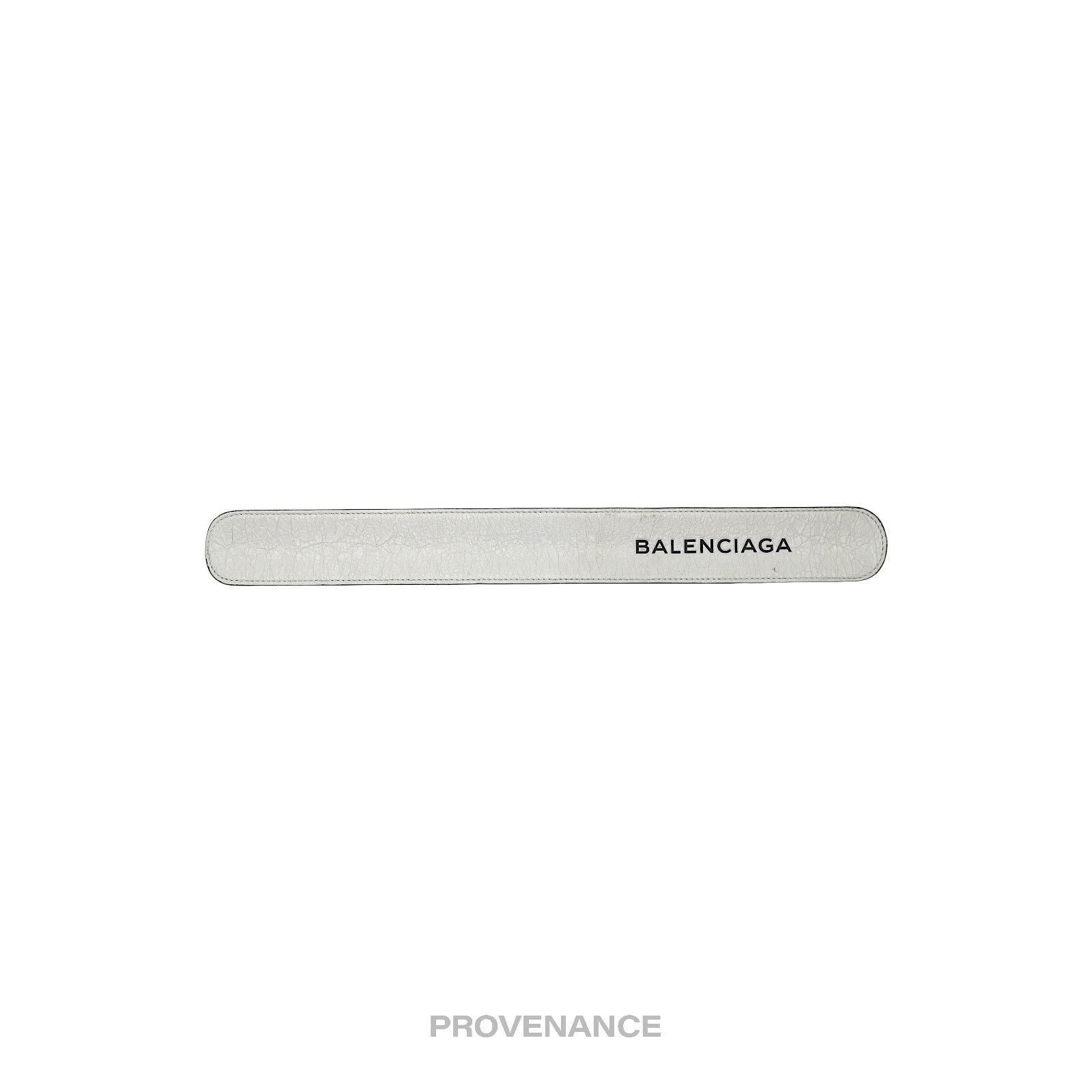 Balenciaga 🔴 Balenciaga Logo Slap Bracelet - Black/White Leather Size ONE SIZE - 4 Thumbnail
