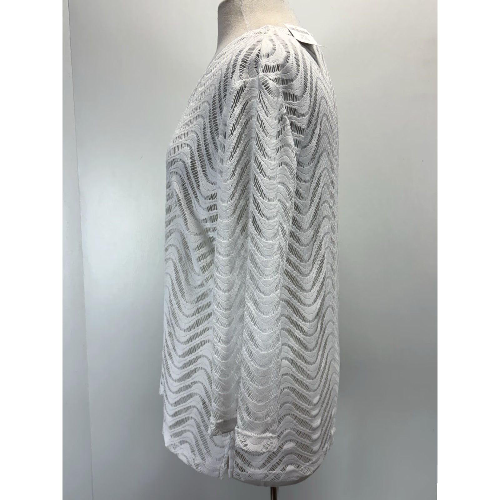 Vintage NEW Chicos Alexis Lace Top Shirt Sz 3 US X-Large White Semi Sheer Size XL / US 12-14 / IT 48-50 - 2 Thumbnail